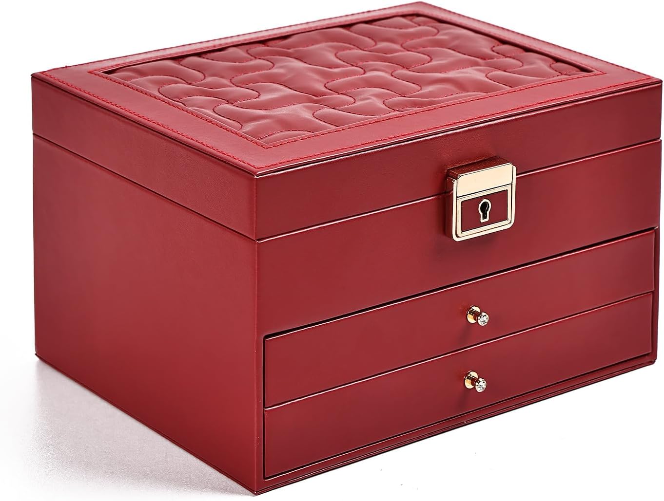 Greenfeather Joyeros para mujer, caja organizadora de joyas con tap...