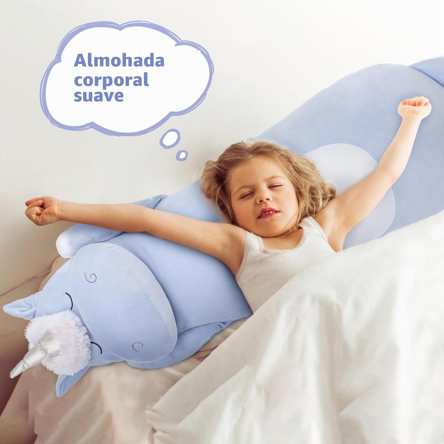 MorisMos Peluche de Unicornio Gigante de 4 Pies, 51 Pulgadas de Lar...