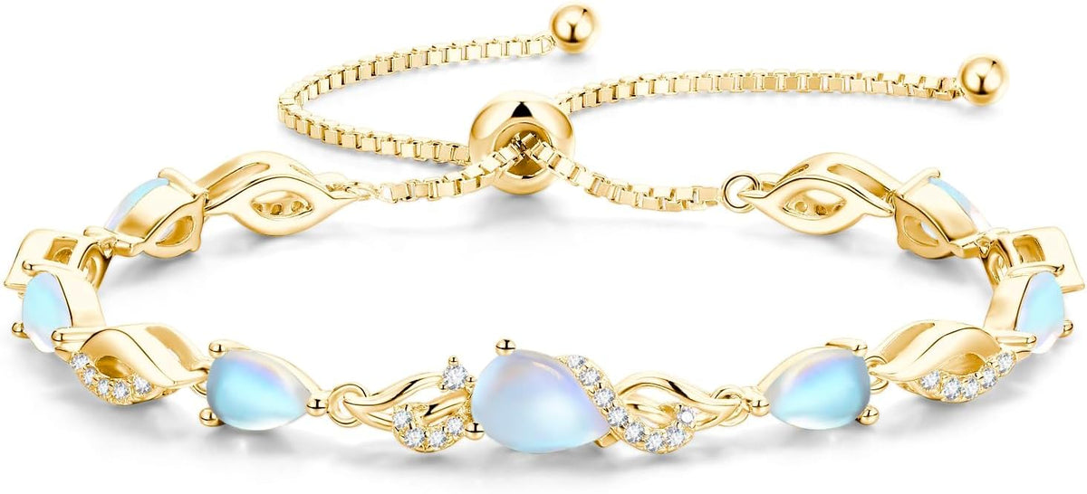 FANCIME Pulsera de tenis ajustable con piedra natal para mujer | Di...