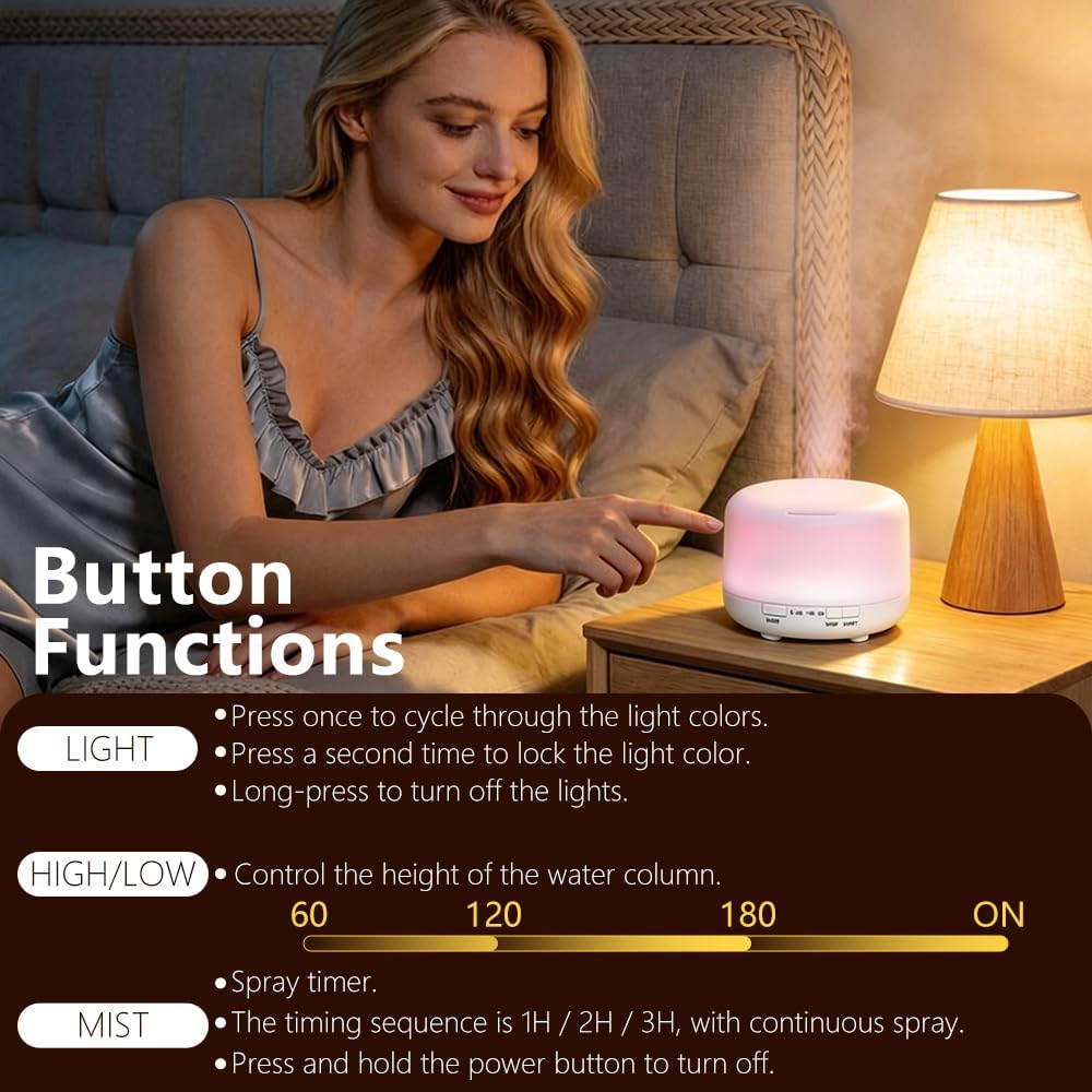 Difusor de aceite esencial, humidificador ultrasónico de niebla frí...