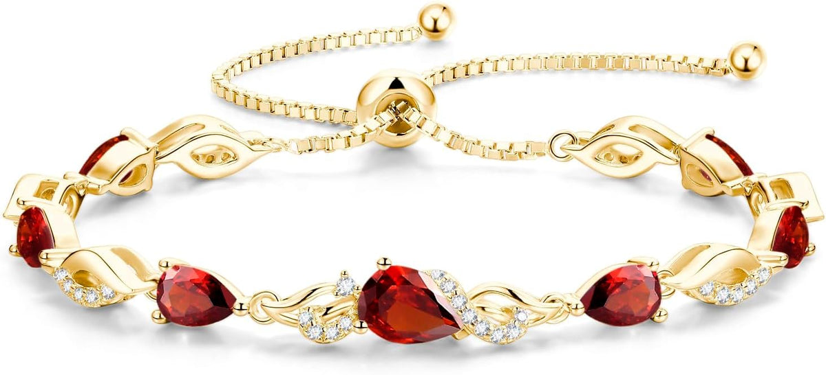 FANCIME Pulsera de tenis ajustable con piedra natal para mujer | Di...