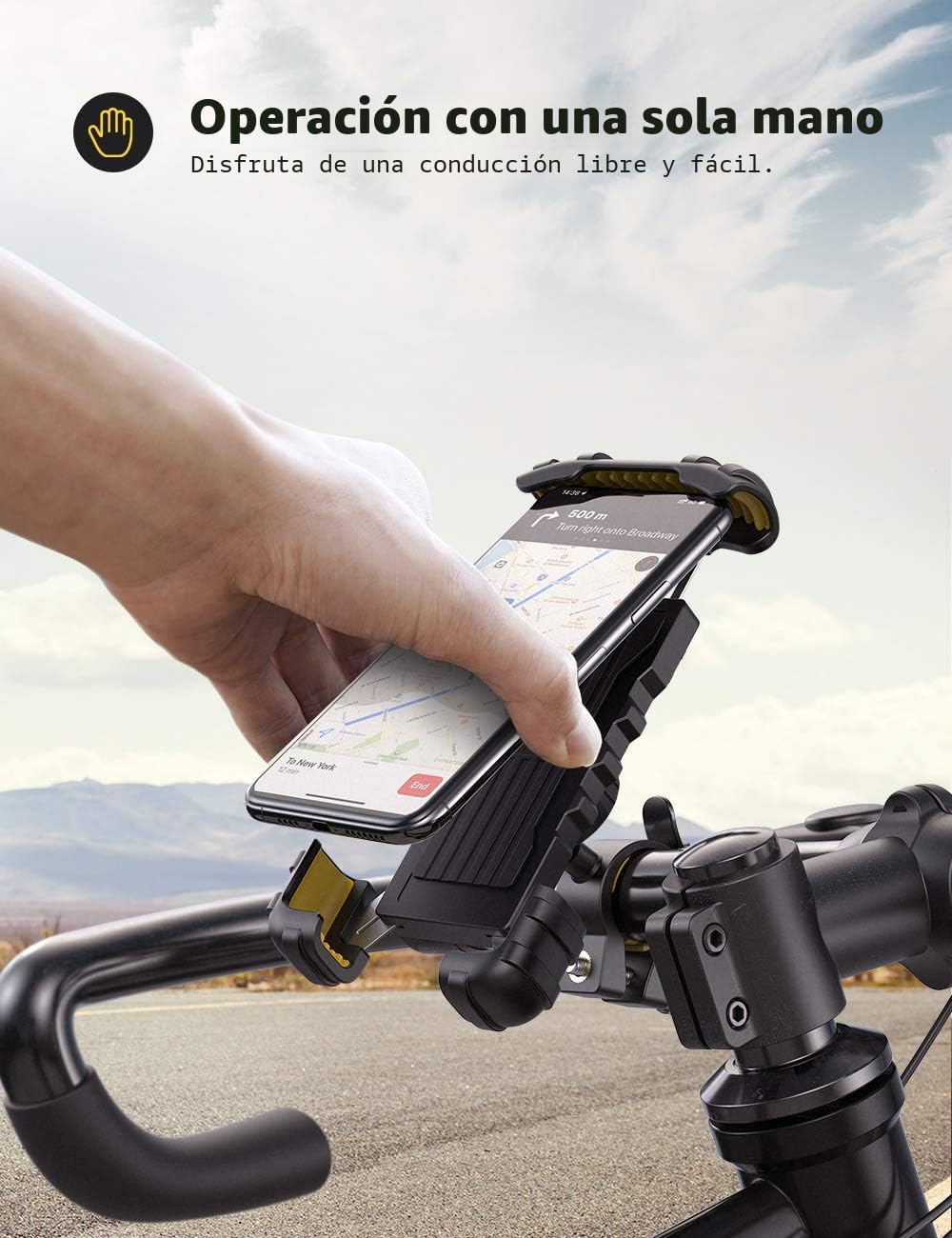 Lamicall Soporte de teléfono para bicicleta, soporte de teléfono pa...