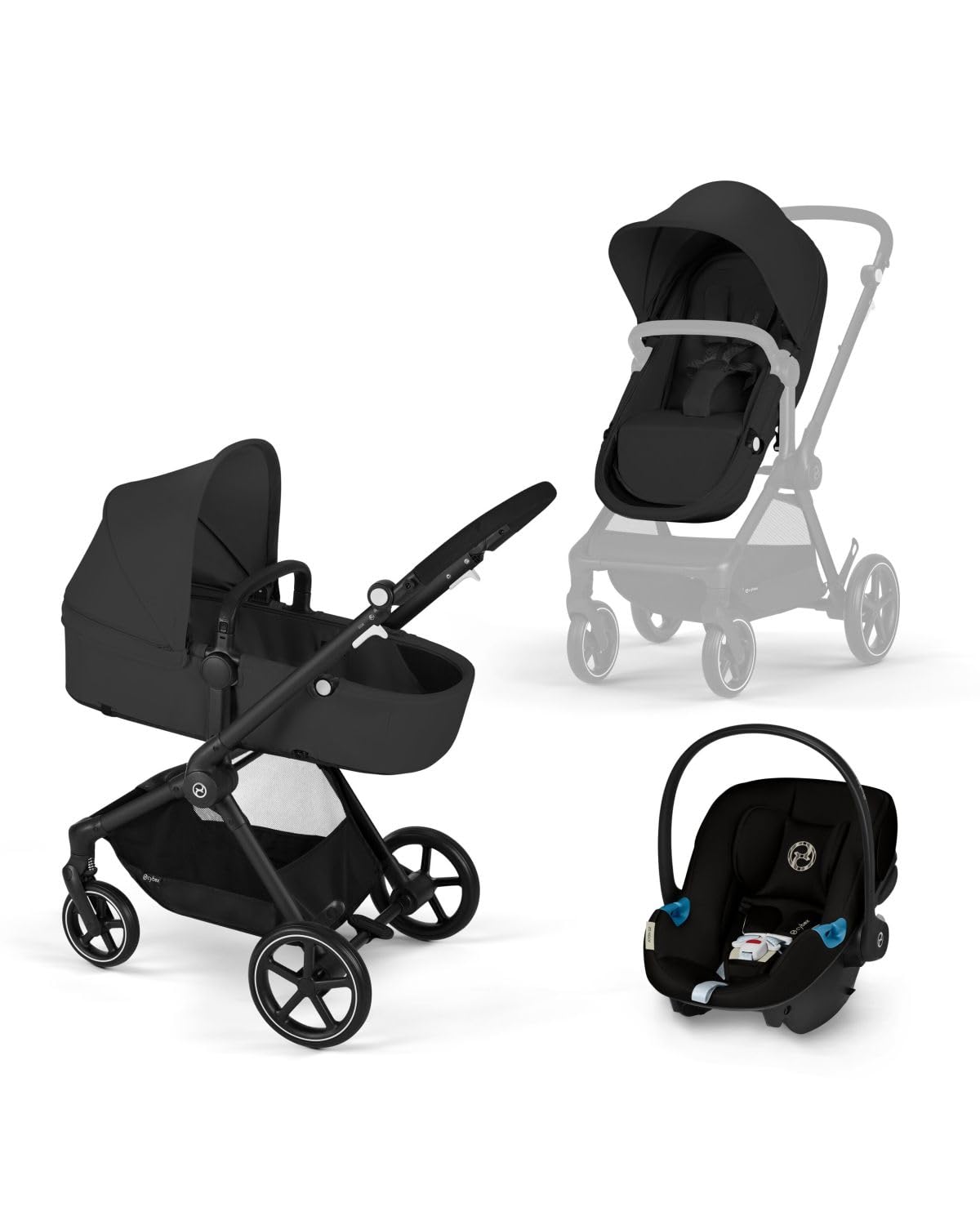 Cybex Cochecito de bebé EOS 2 en 1 + combo de asiento de coche Aton...