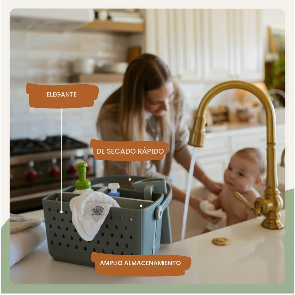 Parker Baby Co. Organizador de baño de secado rápido con asa, lluvi...