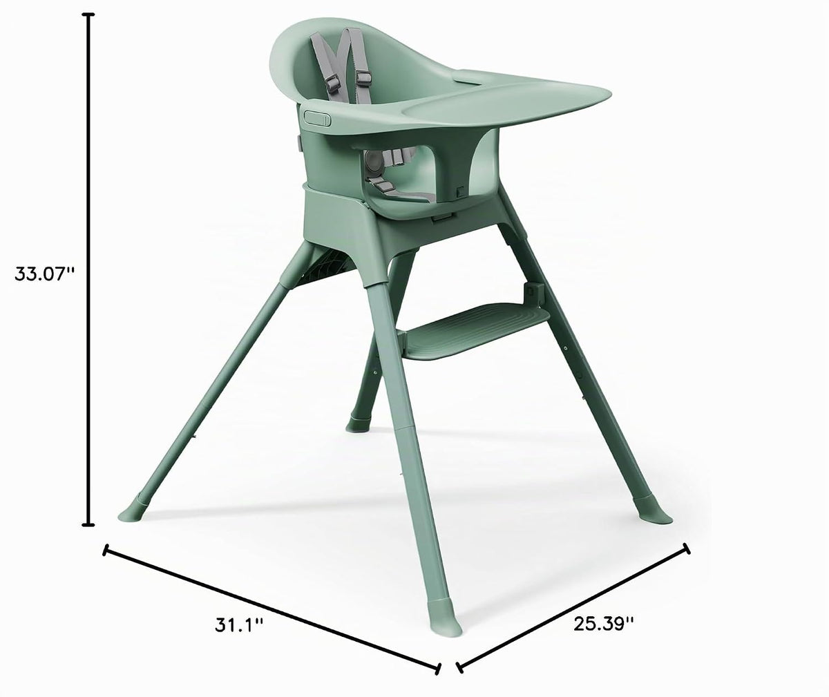 Mompush Olli Silla alta convertible 7 en 1 para bebés y niños peque...