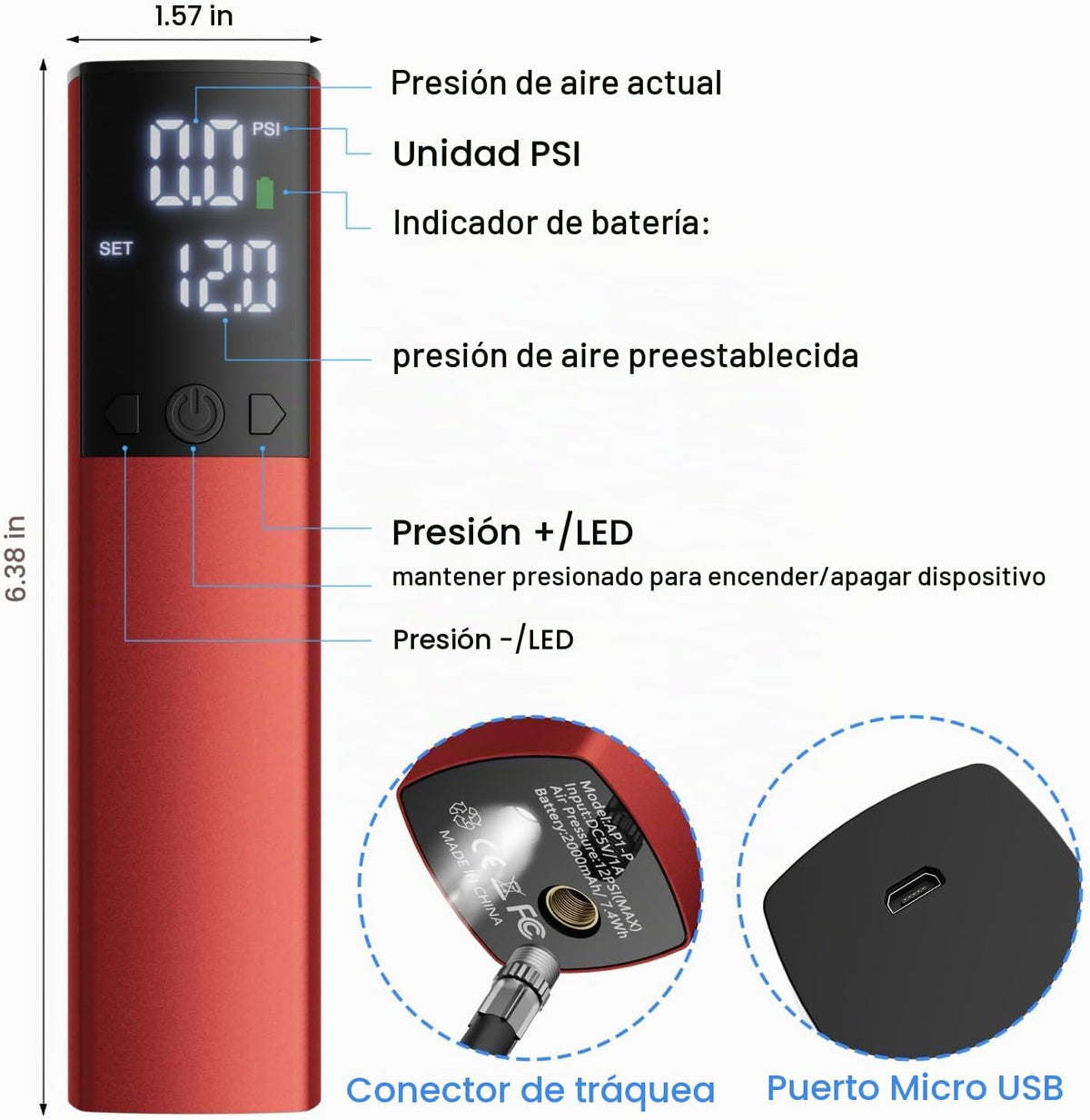 Bomba de bola eléctrica, bomba de aire inteligente, portátil, de in...