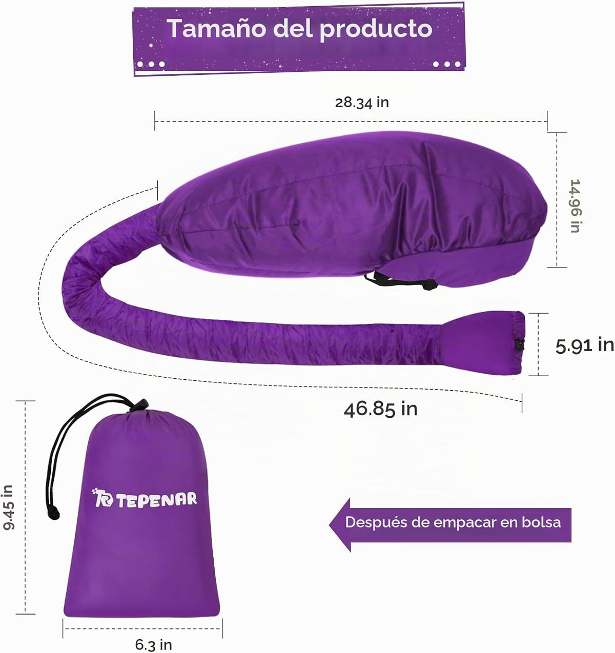 Accesorio de Capucha para Secador de Pelo TEPENAR: Capucha de Secad...