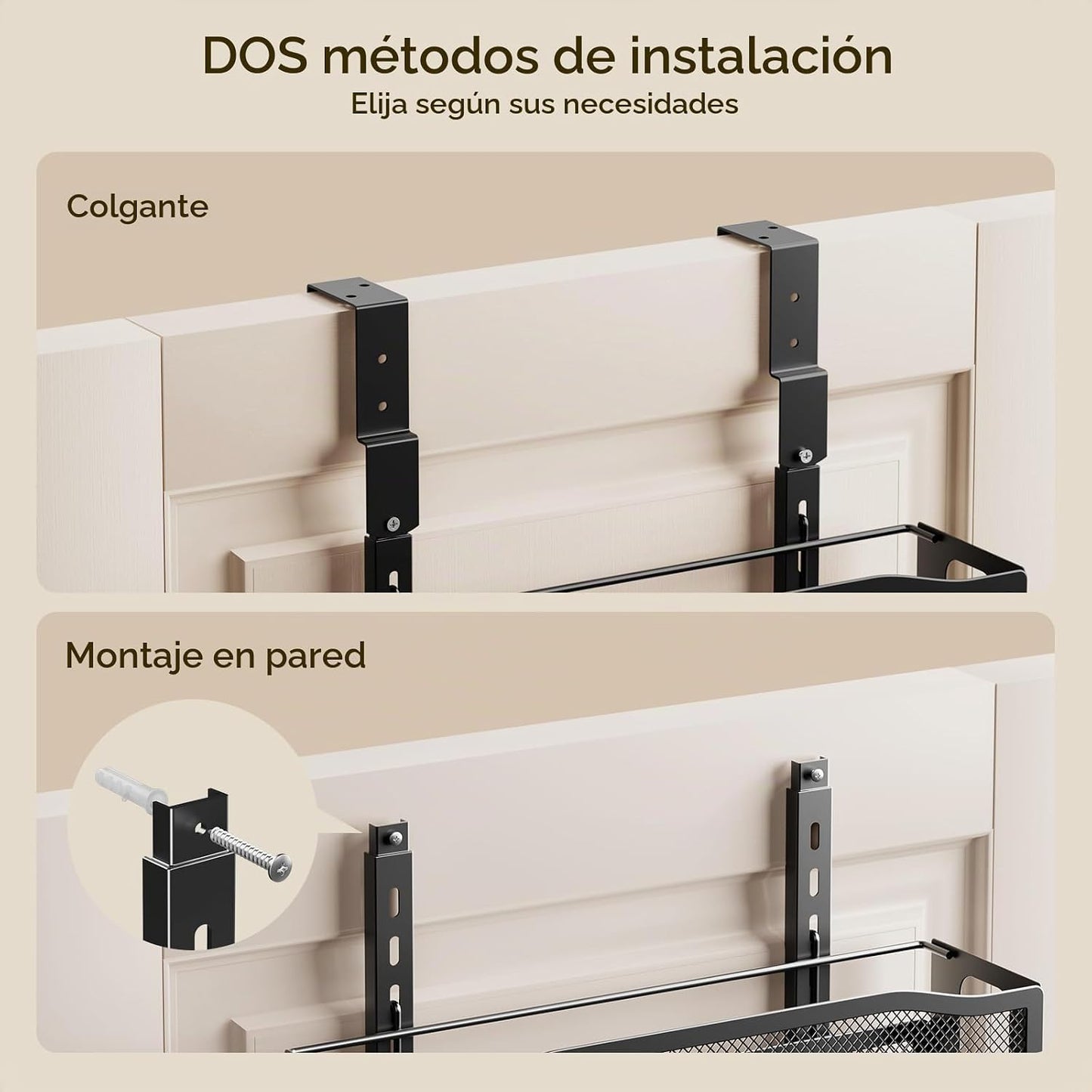 Delamu Organizador de despensa de 8 niveles sobre la puerta, 2 en 1...