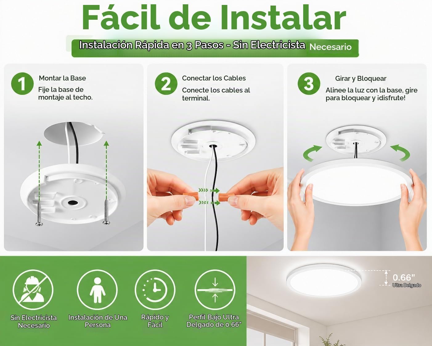 zemty - Paquete de 6 luces led de techo empotradas de 12 pulgadas,...