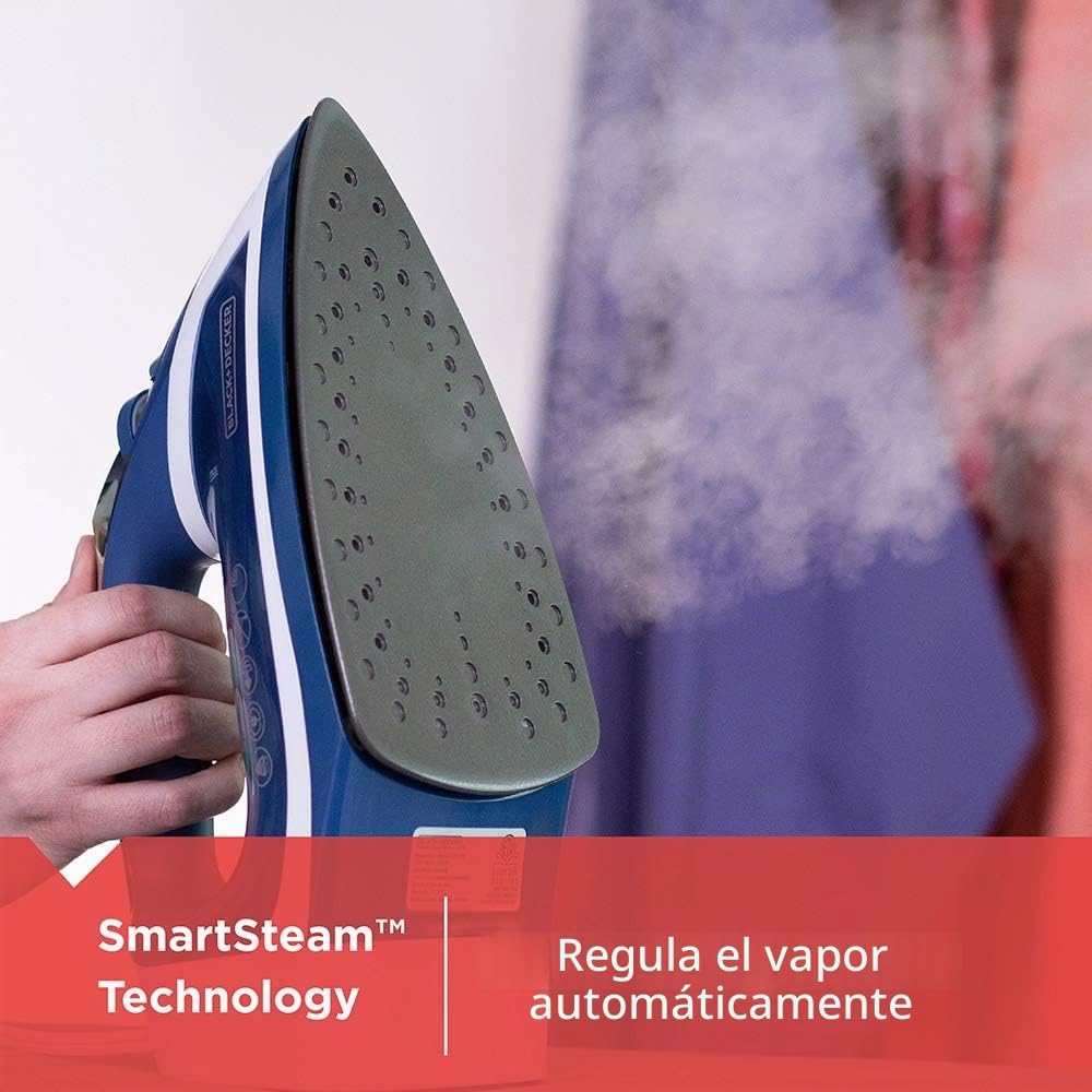 BLACK+DECKER - Plancha de vapor con suela antiadherente | Plancha a...