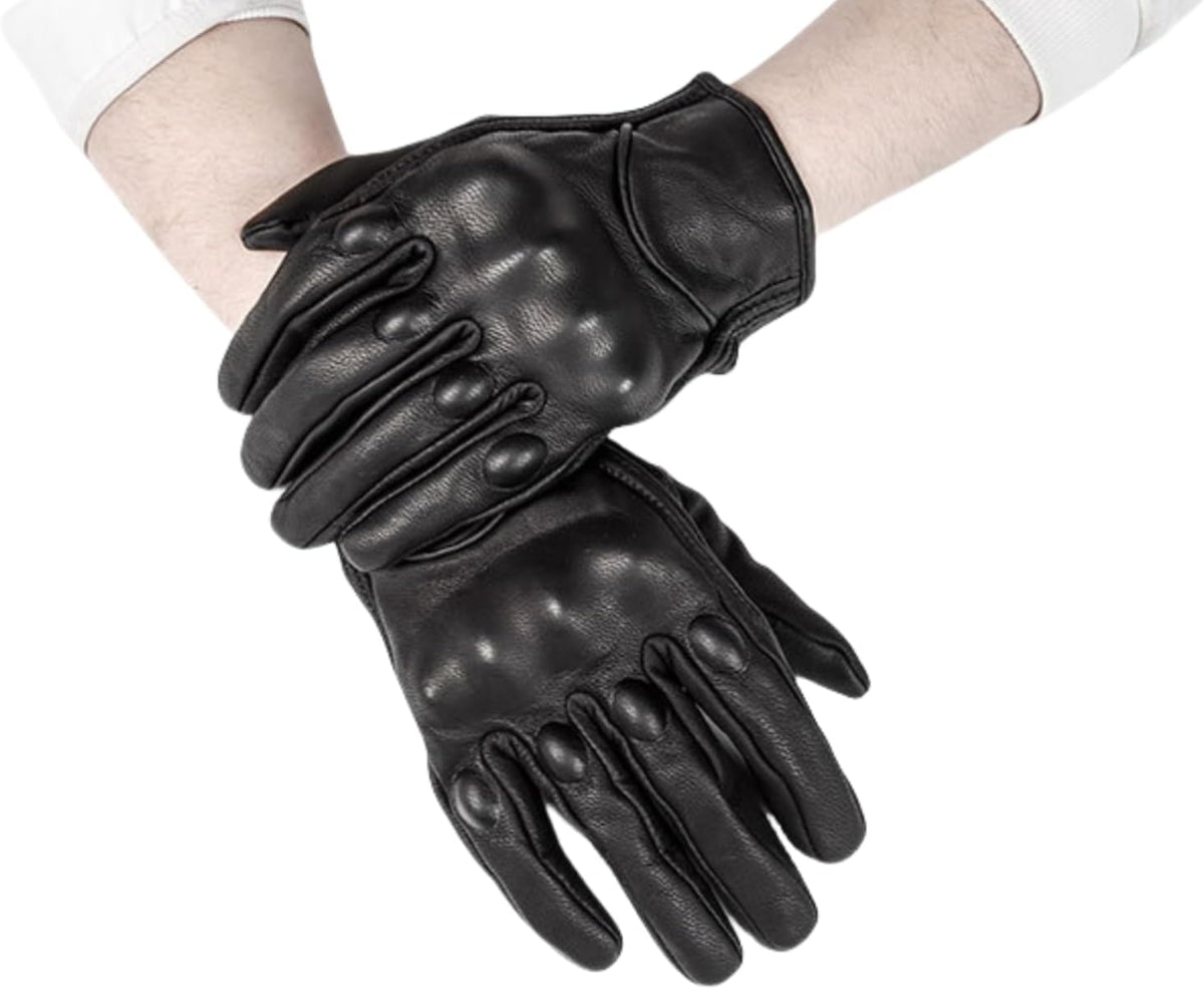 shamofeng Guantes de cuero para motocicleta con pantalla táctil de...