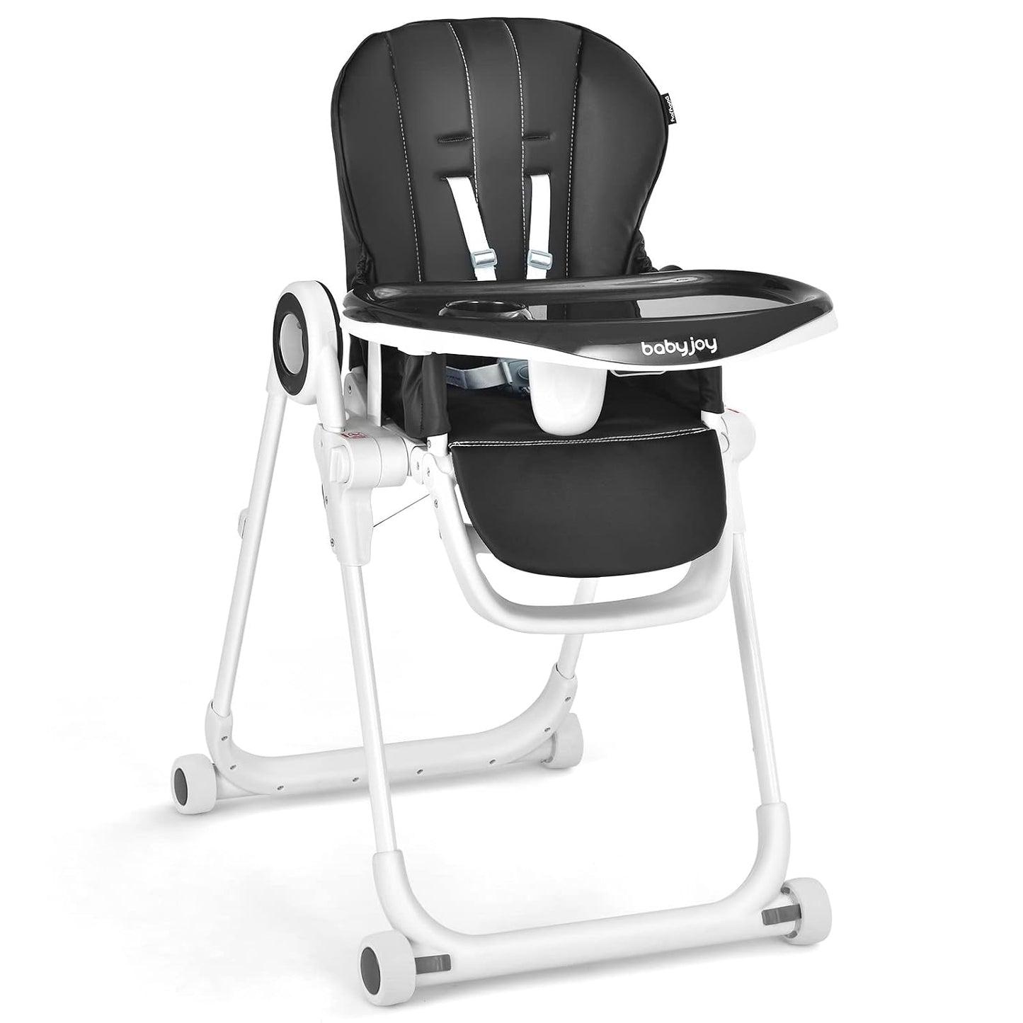 BABY JOY Silla alta para bebés y niños pequeños, silla alta plegabl...