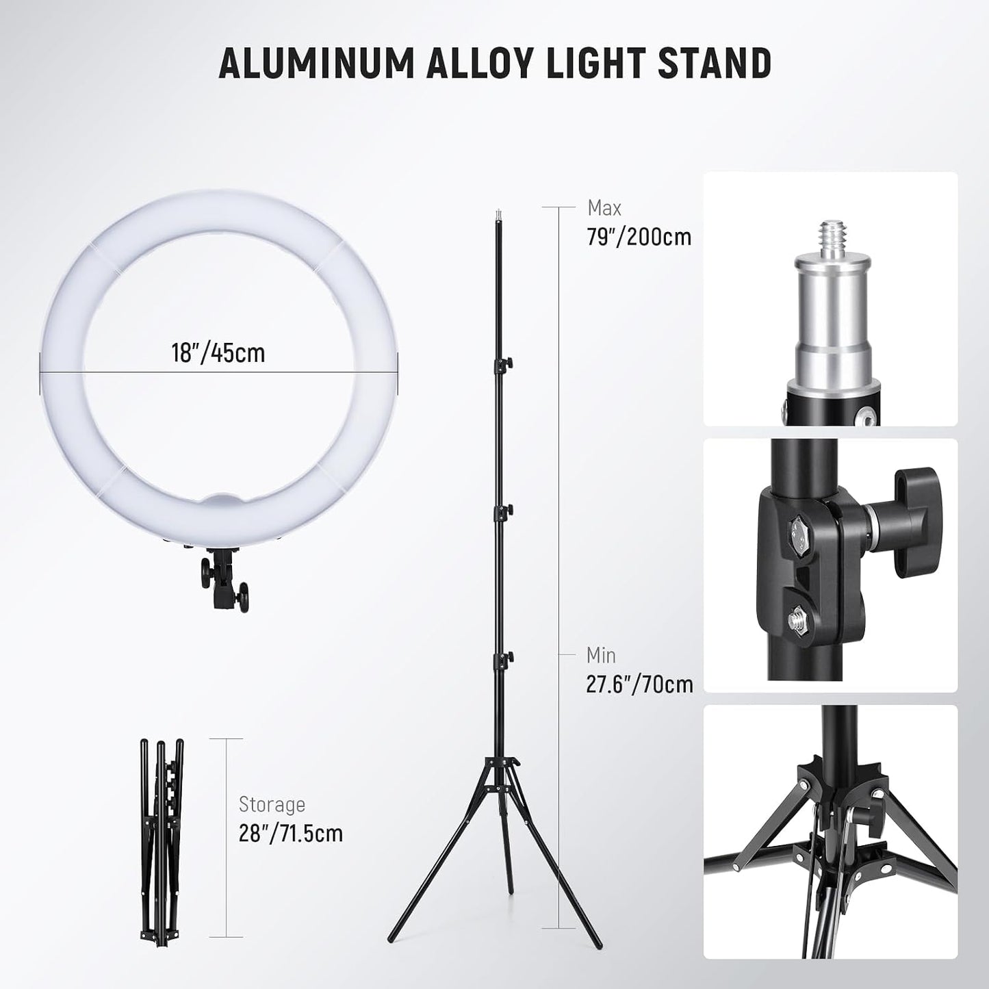 NEEWER Kit de luz de anillo de 55 W, 18"\/45 cm [Nueva versión]...