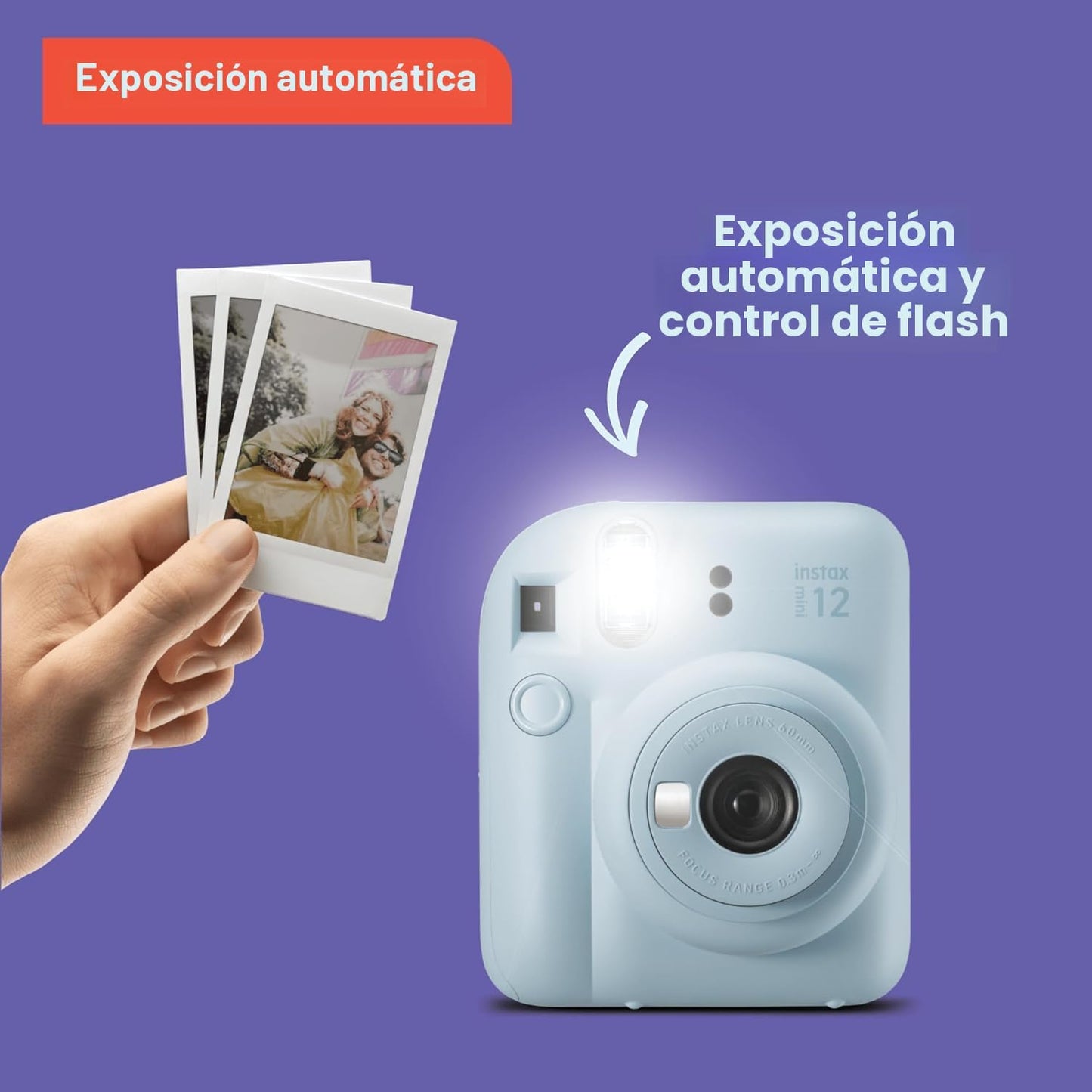 Fujifilm Cámara Instax Mini 12 de película instantánea (blanco arci...