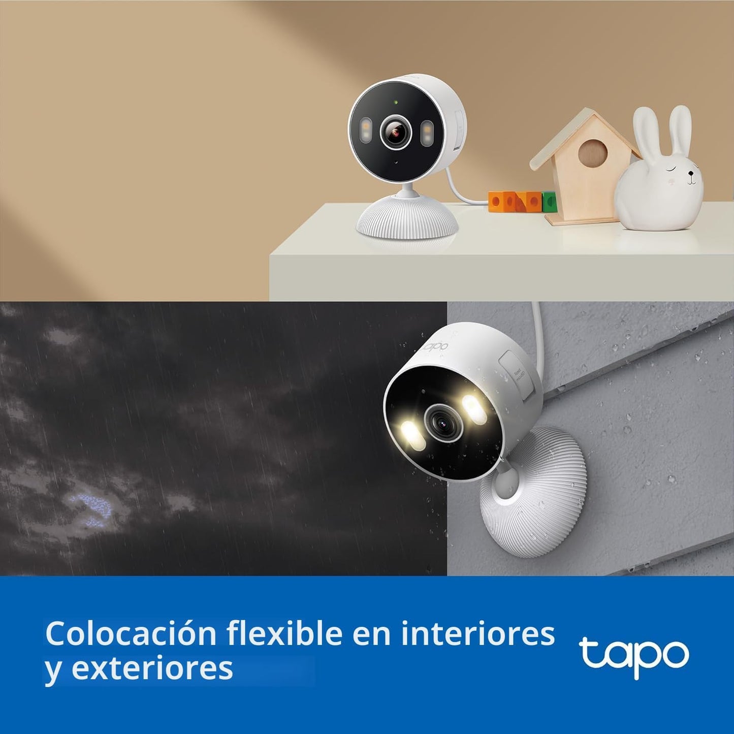 Tapo - Cámara de seguridad 2K 3MP para interiores\/exteriores - Det...