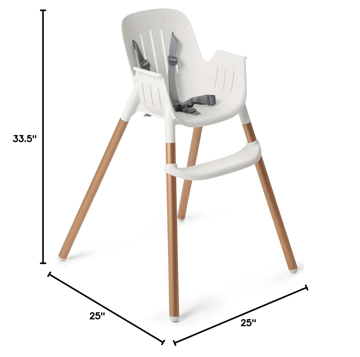 Silla alta PEG Poke - Polar (blanco y dorado) | Moderno y fácil de...