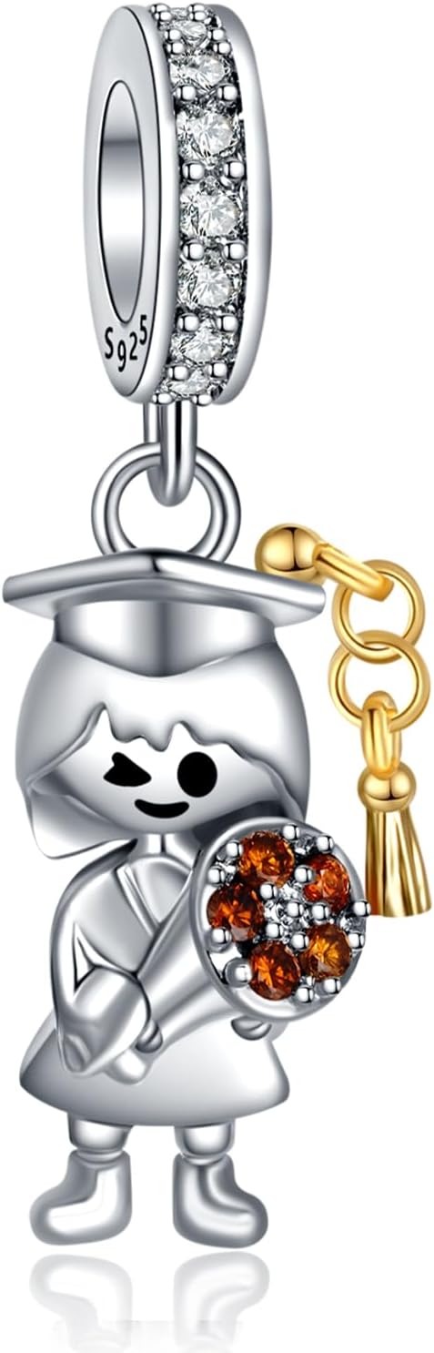 H.ZHENYUE Dijes de plata esterlina 925 con diseño de personaje de p...