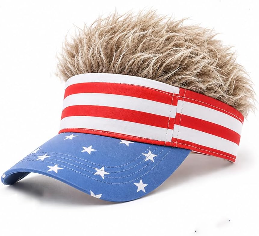 Gorra con visera para hombre con cabello falso, gorra con cabello p...