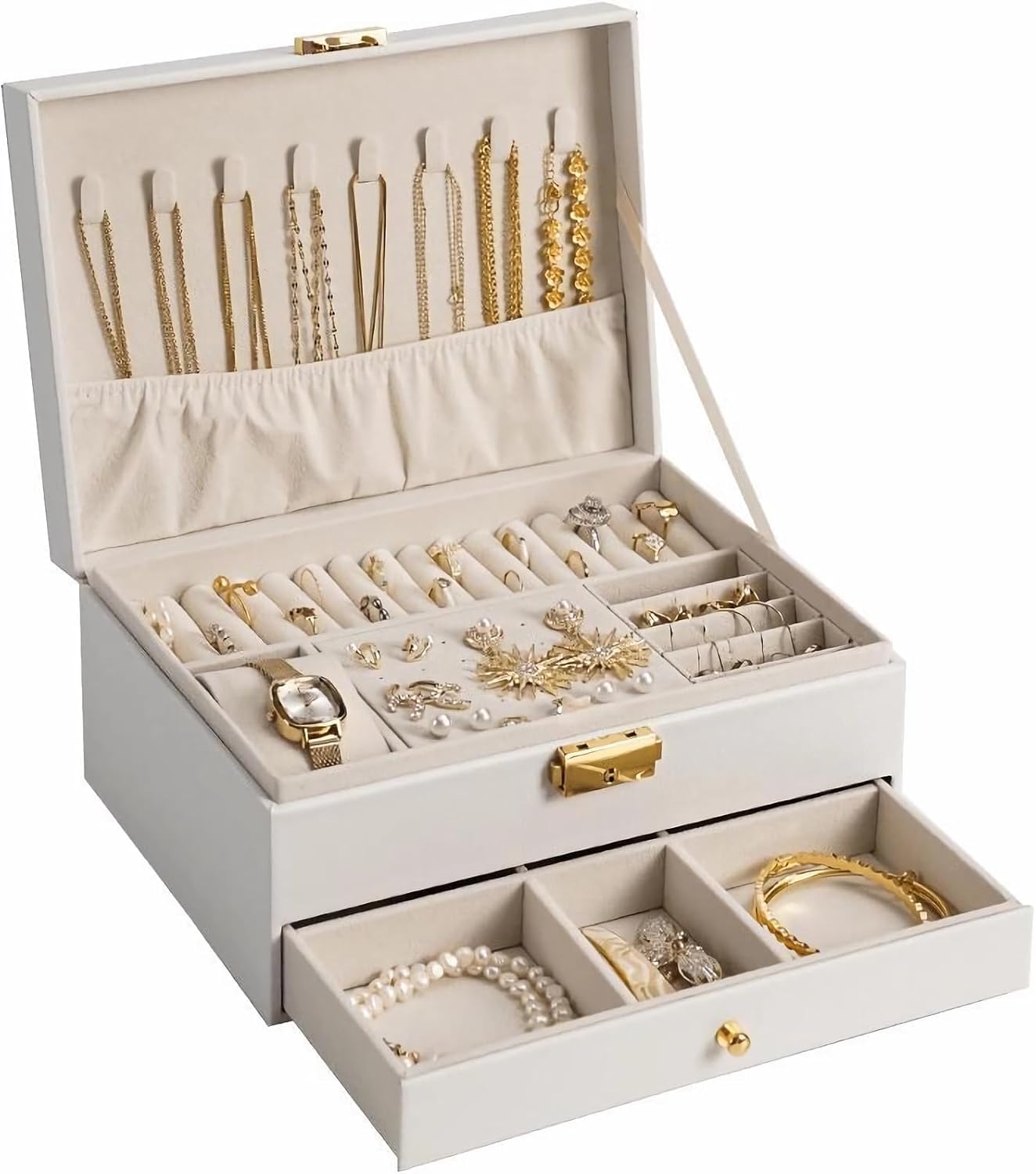 GUOER Caja de Joyas para Mujer Niña Esposa - Grande Organizador de...