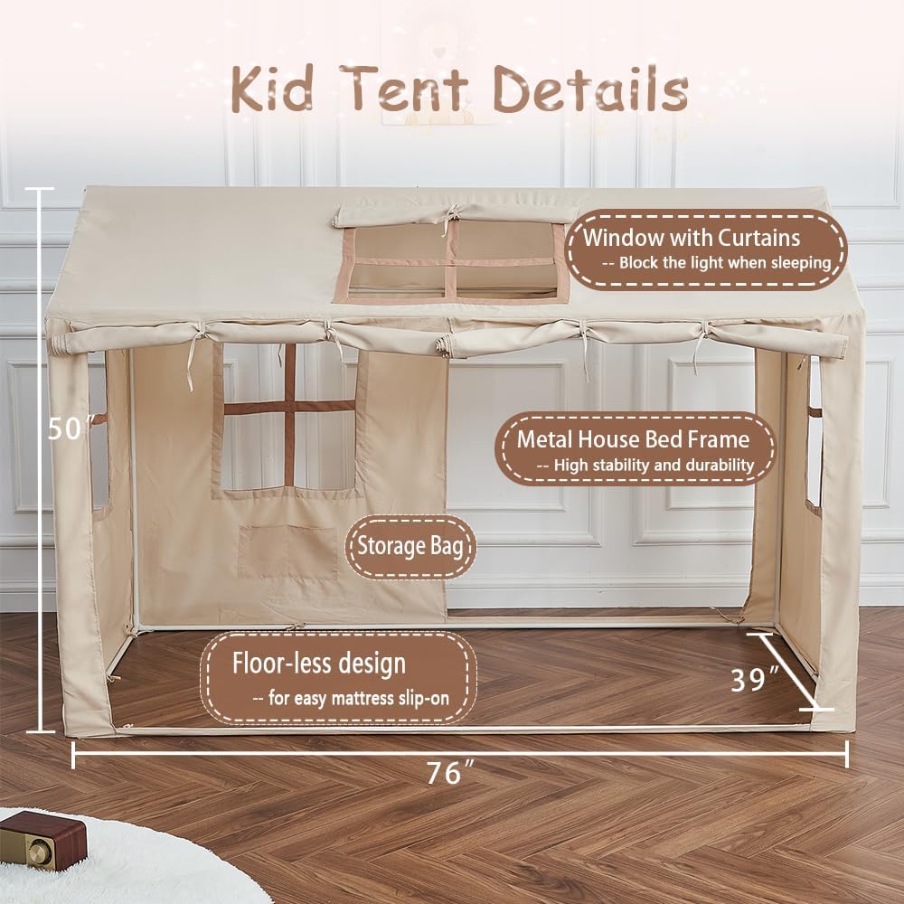 WANFASO Tienda de Cama Twin, Dosel de Cama Interior, Tiendas para N...
