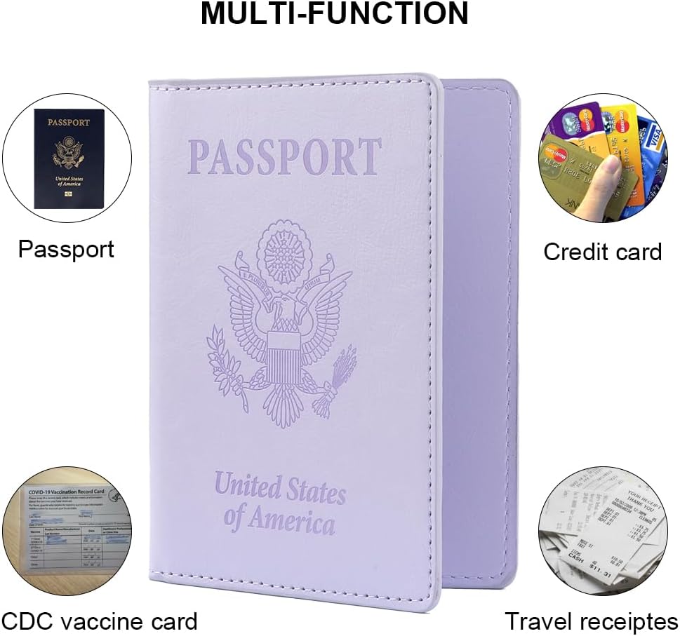 Funda de cuero para pasaporte - Cartera de pasaporte de viaje para...
