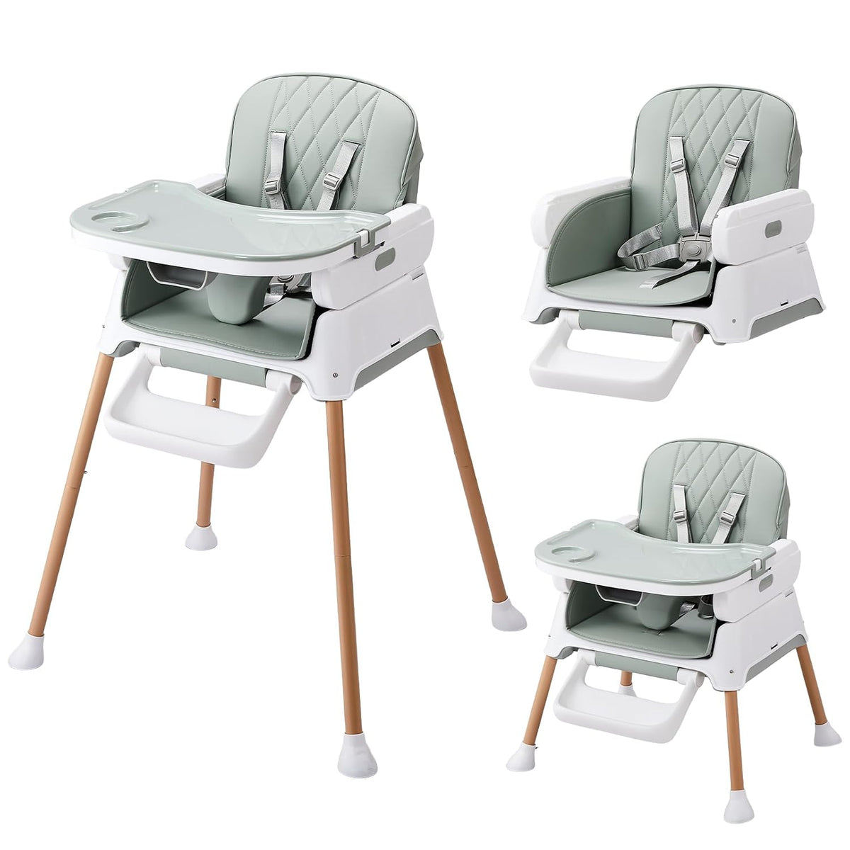 JOYMOR Silla alta 5 en 1 para bebés y niños pequeños, silla alta co...