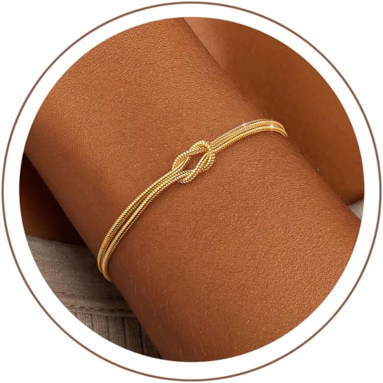 KOHOTA - Pulseras de plata y oro para mujer, chapadas en oro de 14...
