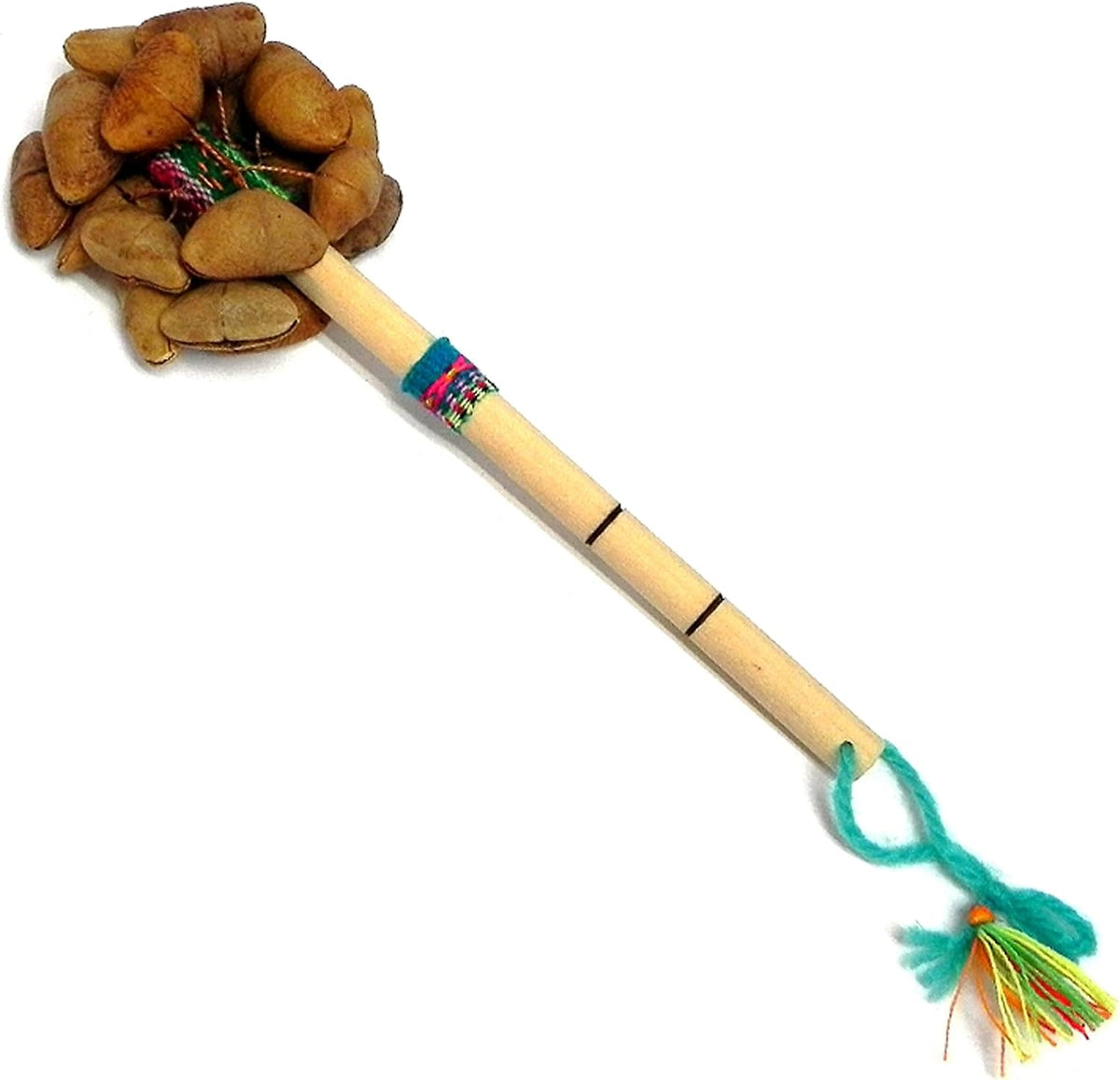 Cacao Natural Semilla Vaina Cáscara Nuez Shaker Mango Madera Bambú...