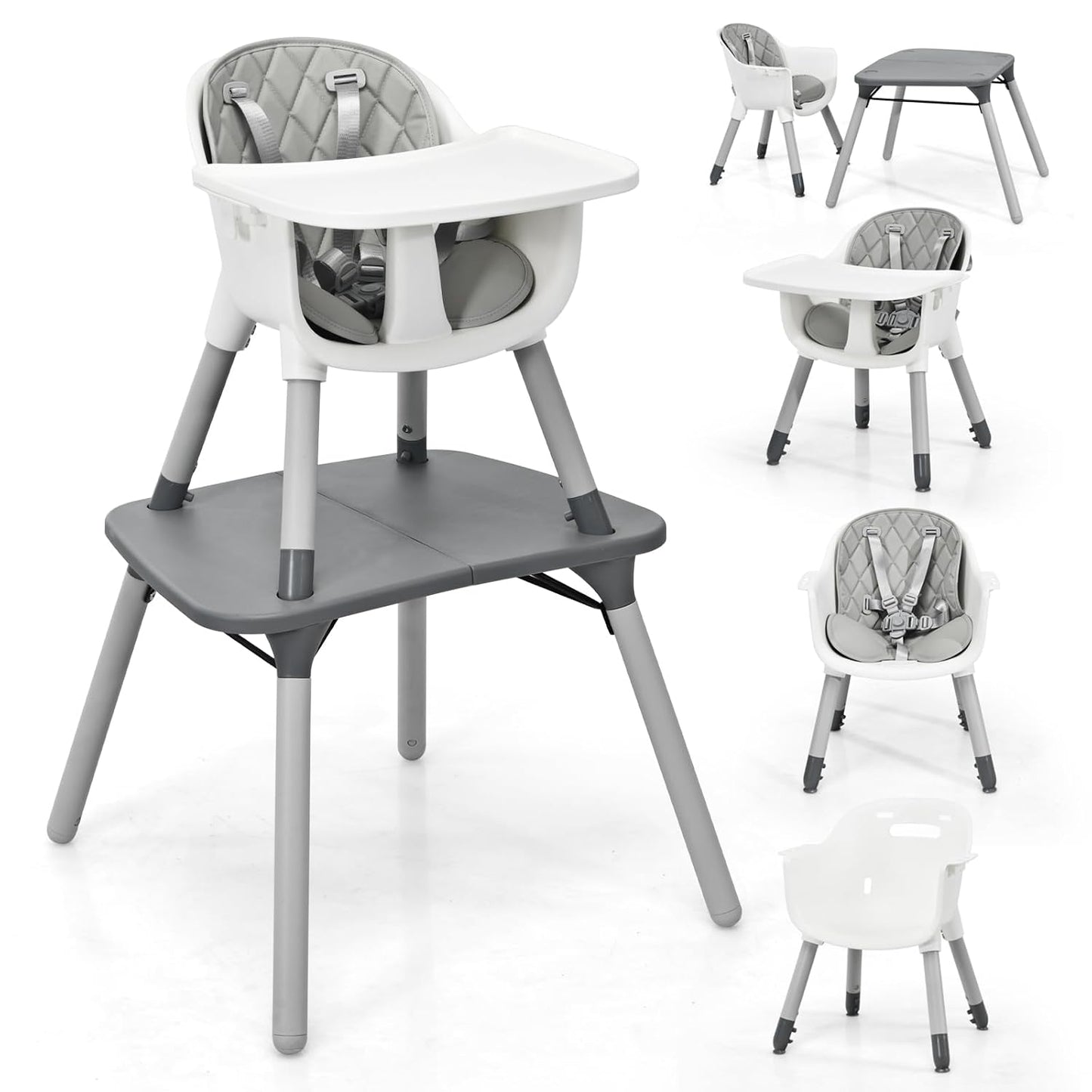 HONEY JOY - Silla alta 6 en 1, silla alta convertible para bebés y...