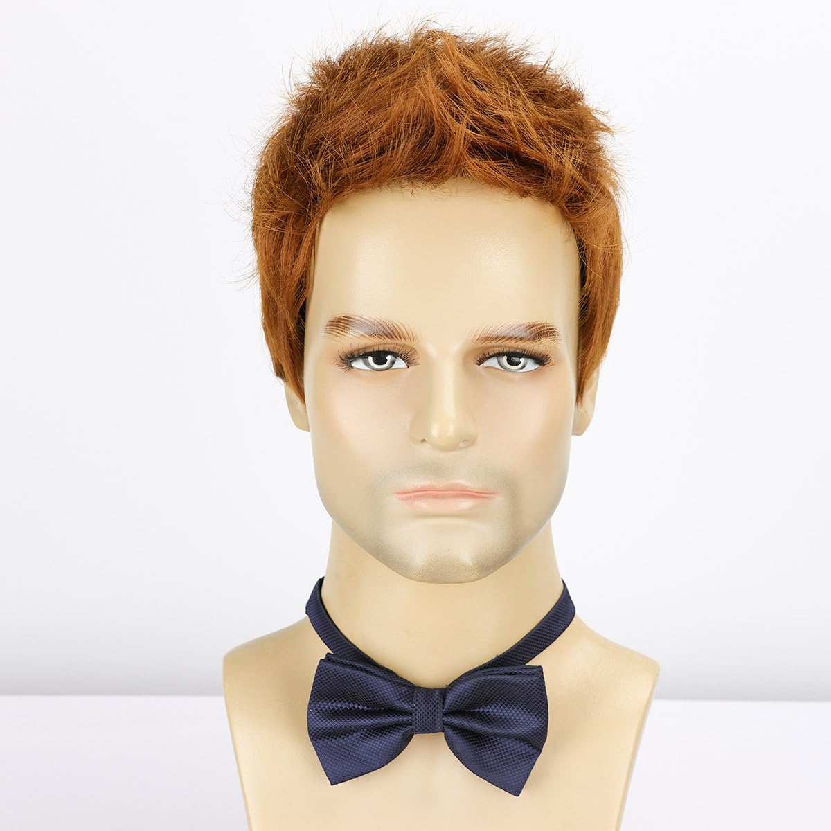 BEAUTY FLAG peluca corta de pelo naranja para hombre, peluca sintét...