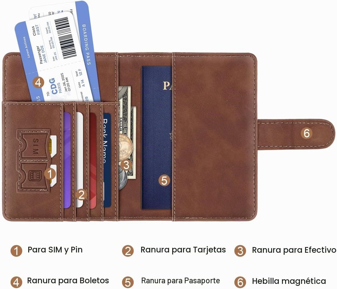 Simikol - Funda para pasaporte con iniciales personalizadas, esenci...