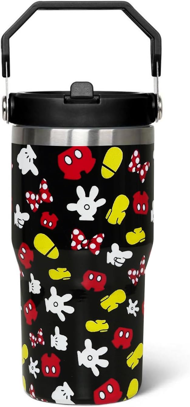 Sxdcfrs Taza de dibujos animados de ratón de 20 oz con tapa y popot...