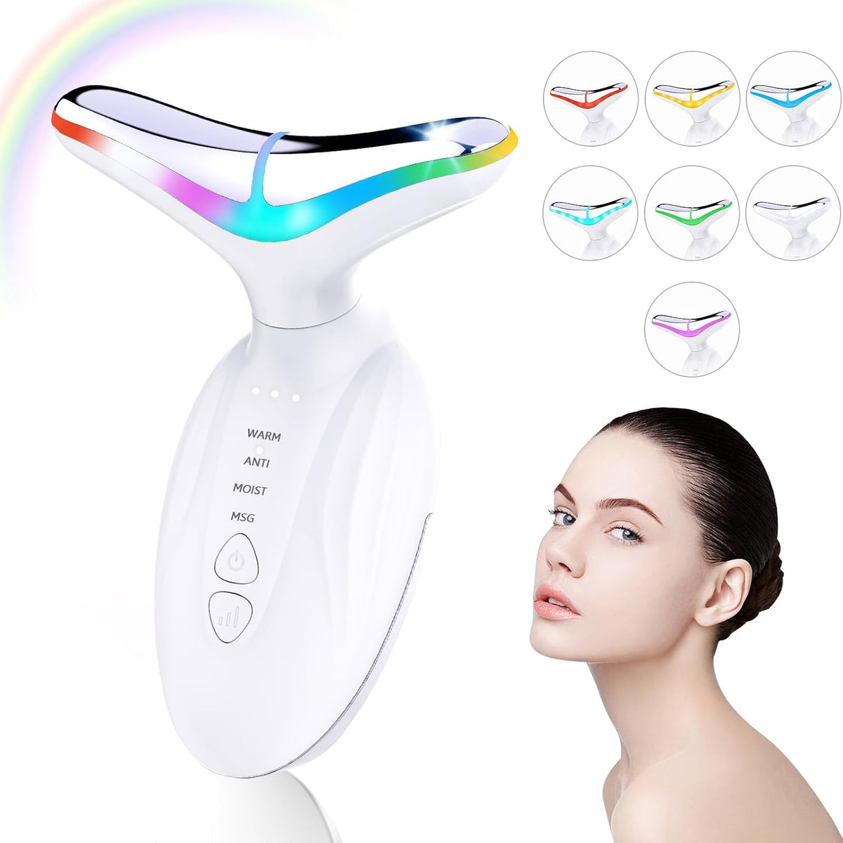 Masajeador facial y de cuello - Terapia de luz roja SIQUER para mas...