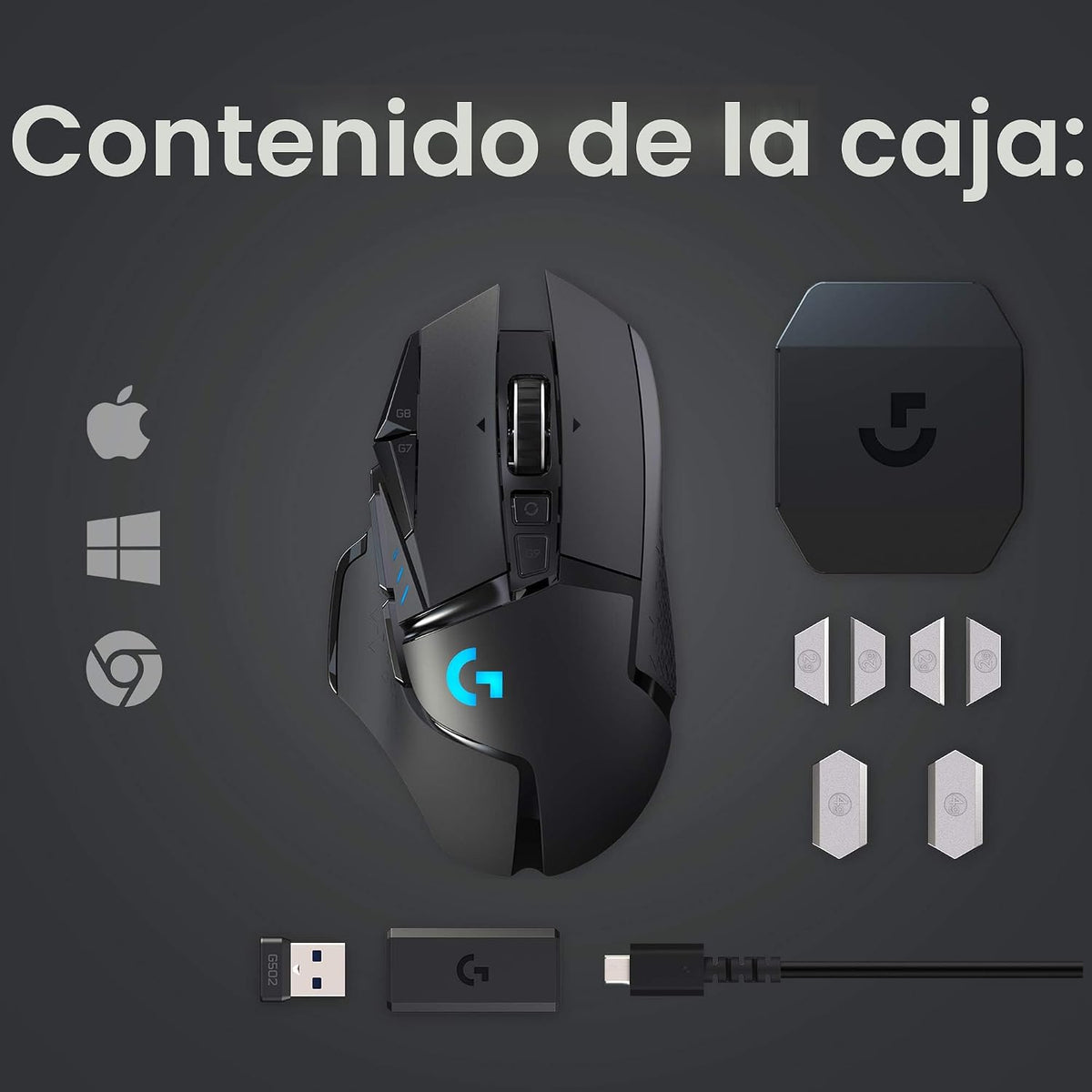 Logitech G Ratón inalámbrico para juegos 502 Lightspeed - Negro | R...