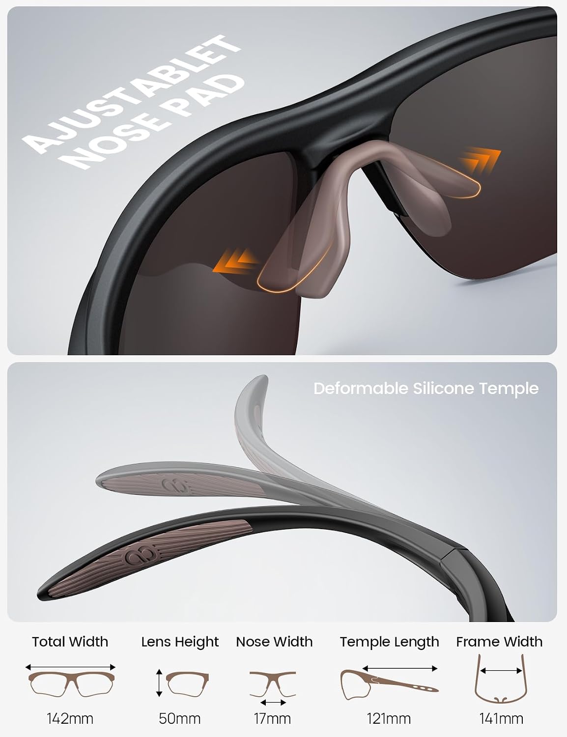 Lamicall Gafas de Sol Deportivas polarizadas de 22 g para Hombres y...