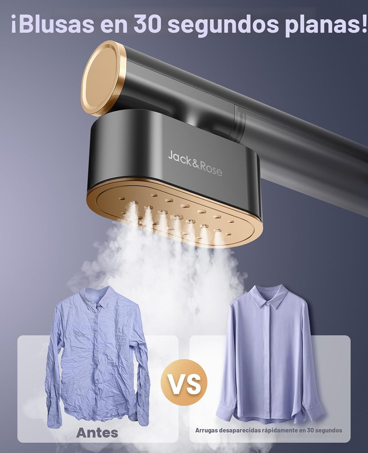 Jack &amp; Rose Vaporizador de viaje para ropa, plancha portátil de...