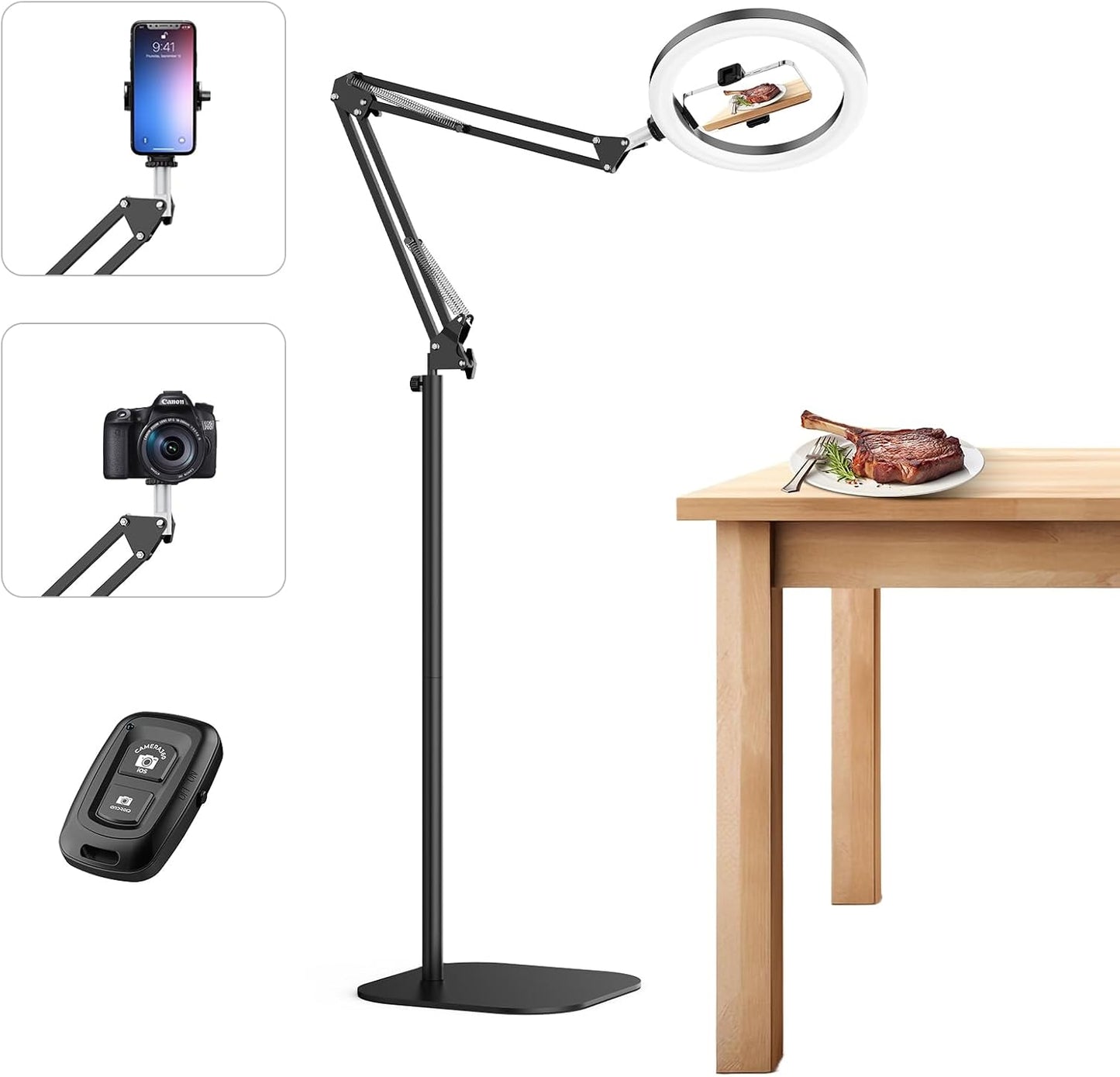 Anillo de luz de 10 pulgadas con trípode para iPhone, soporte de cá...