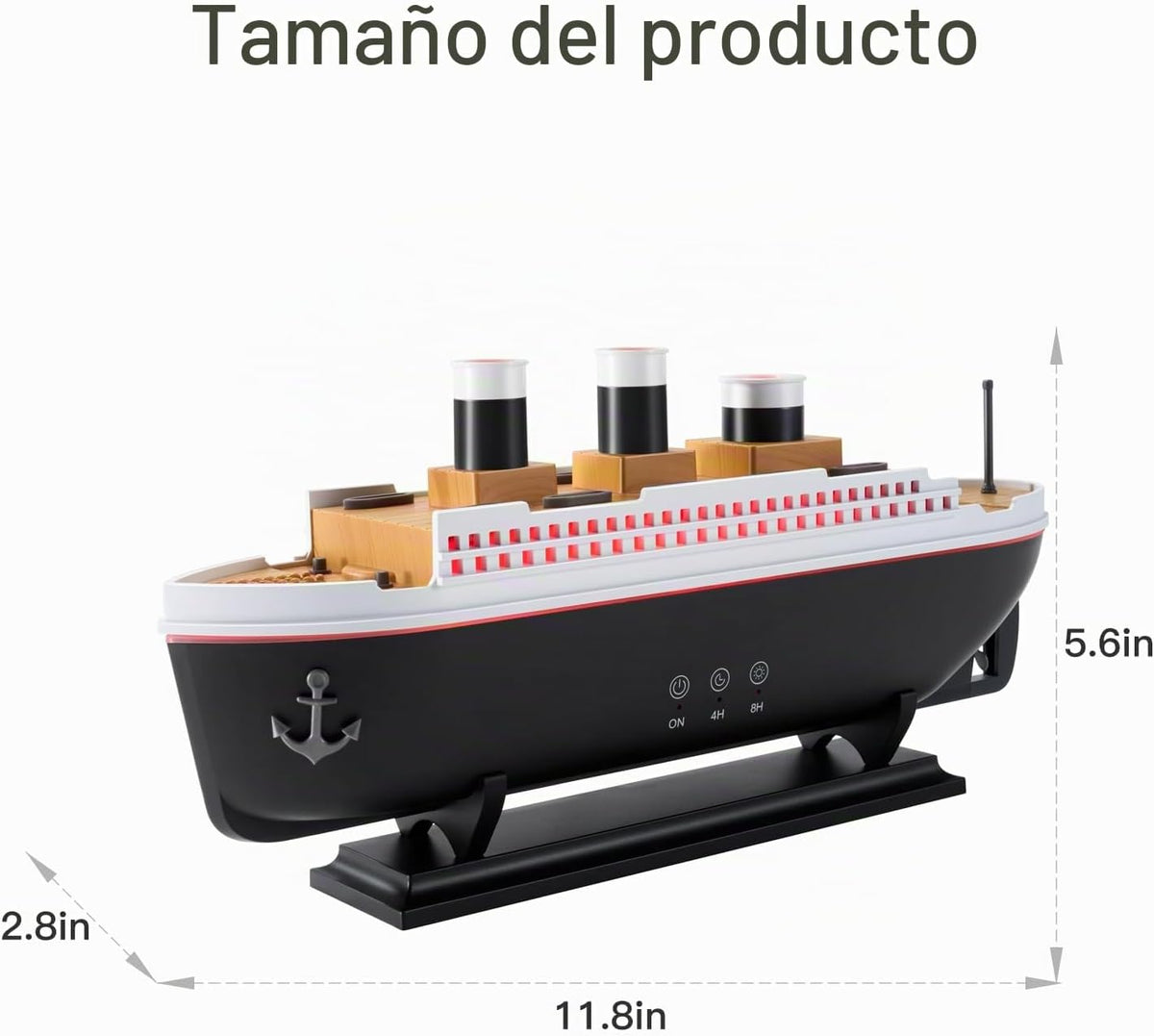 HIROGA Titanic Humidificador de 8.45 fl oz, difusor de aceite esenc...
