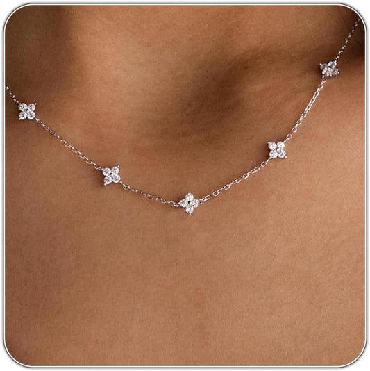 CUEZIY Delicados collares de plata y oro para mujer, lindo collar d...