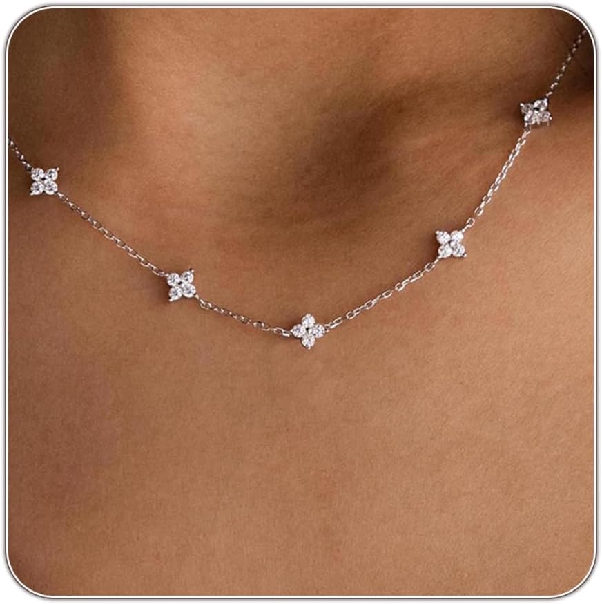 CUEZIY Delicados collares de plata y oro para mujer, lindo collar d...