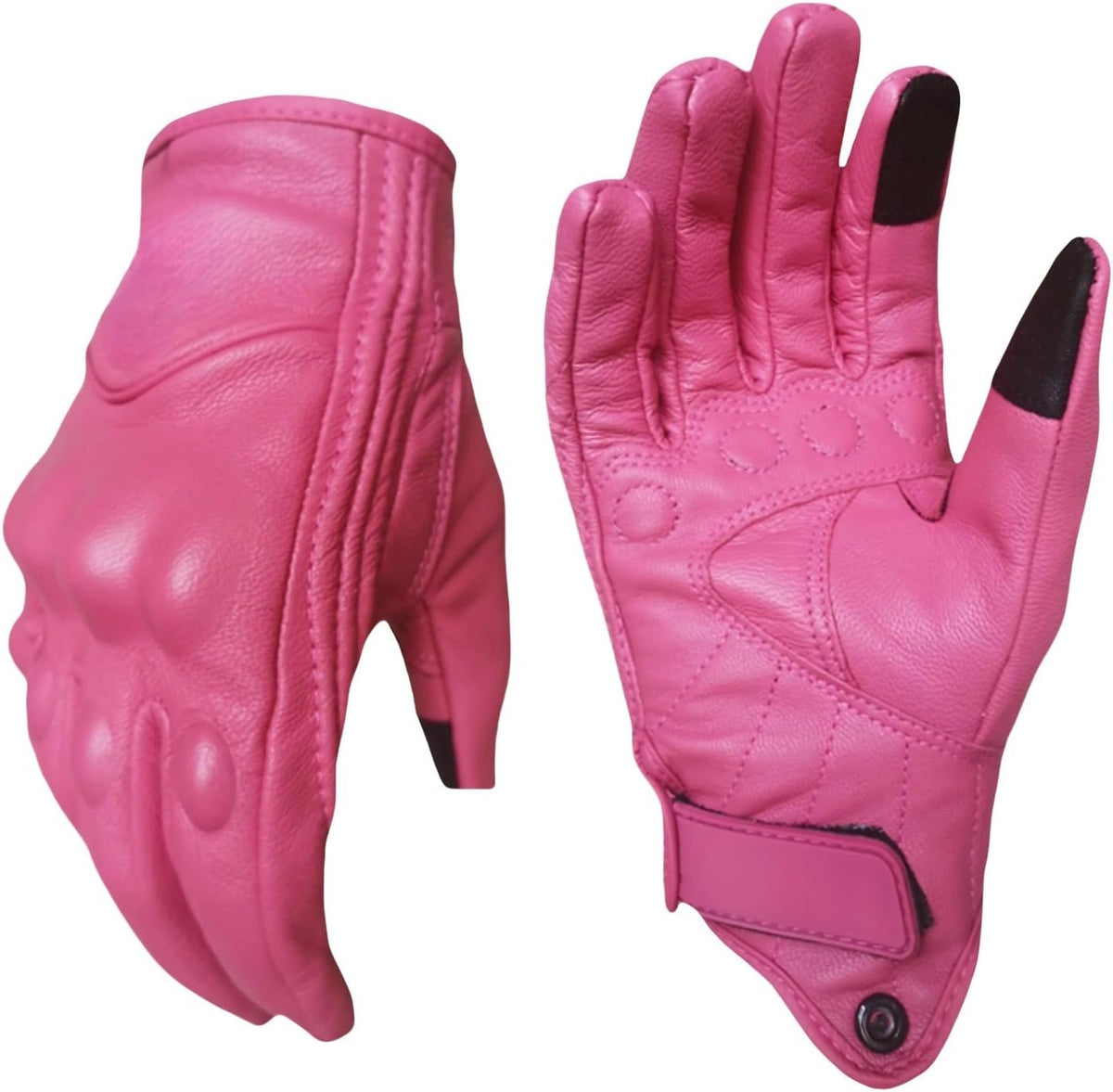 shamofeng Guantes de cuero para motocicleta con pantalla táctil de...