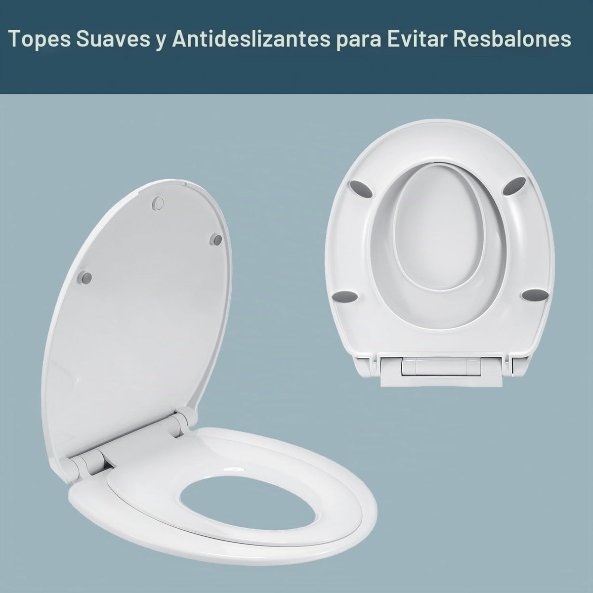Asiento de inodoro redondo de cierre lento con asiento para niños p...