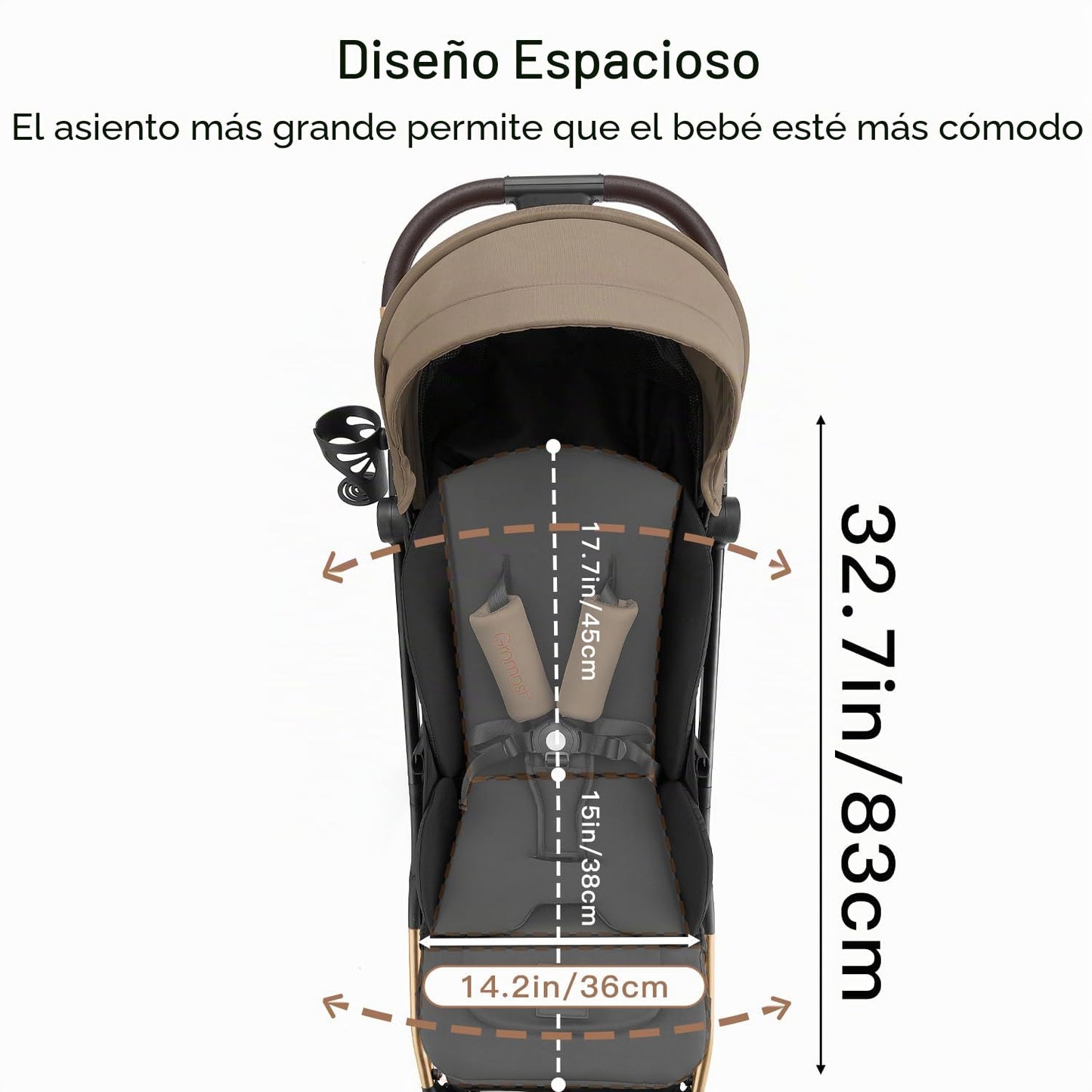 Gromast Gravity - Cochecito de bebé plegable \u2013 Cochecito portá...