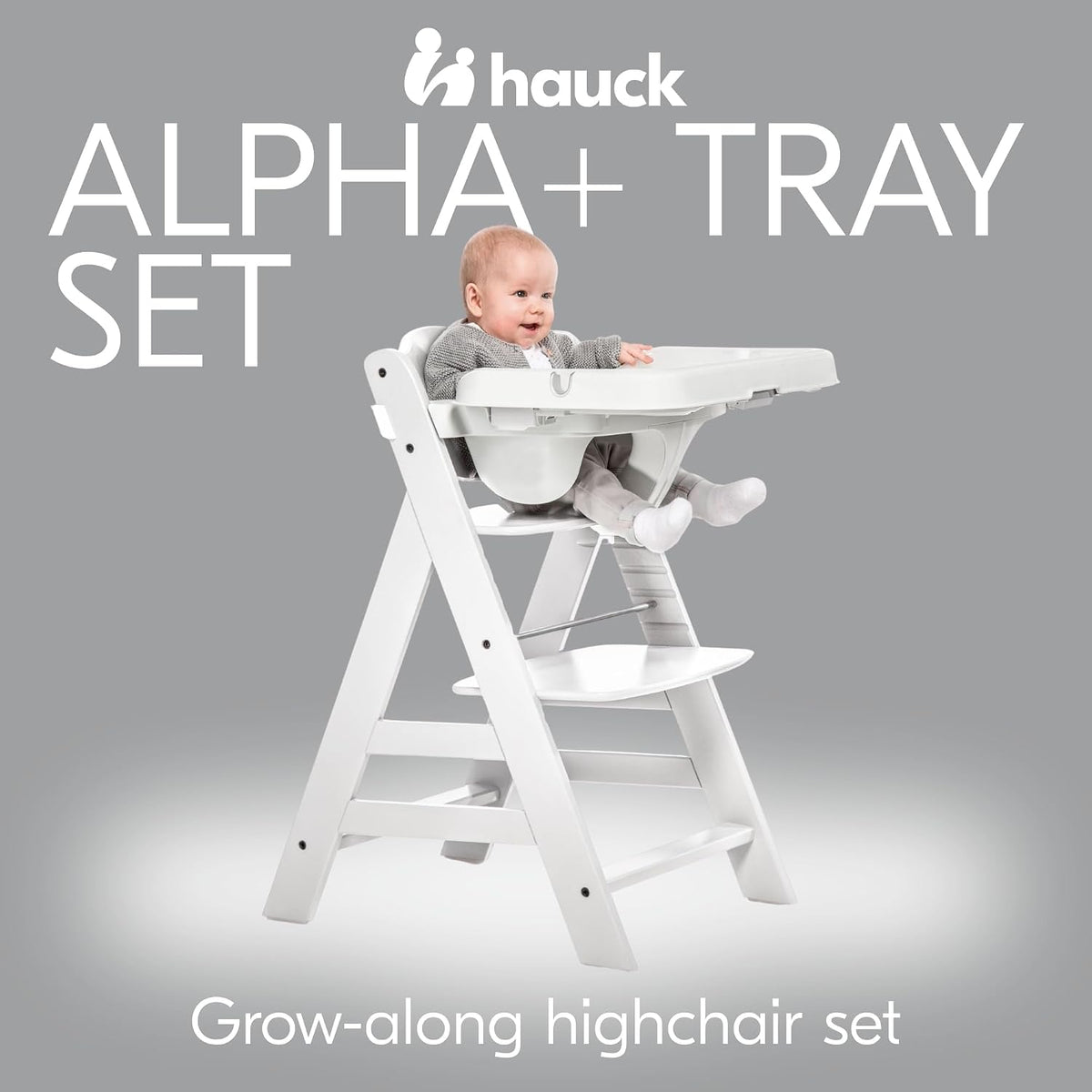 hauck Alpha+ Grow Along Silla Alta Booster Ajustable de Madera, Mad...