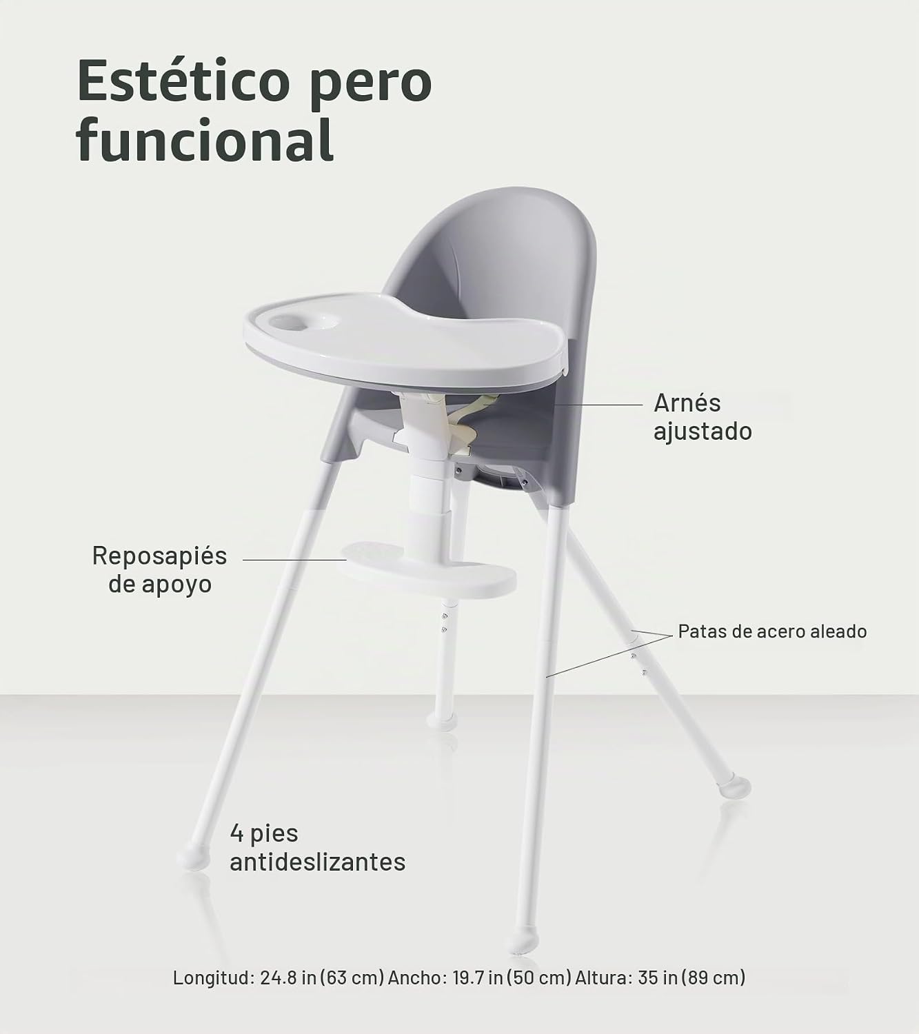 Mallify Silla alta plegable, silla alta portátil para bebé que ahor...