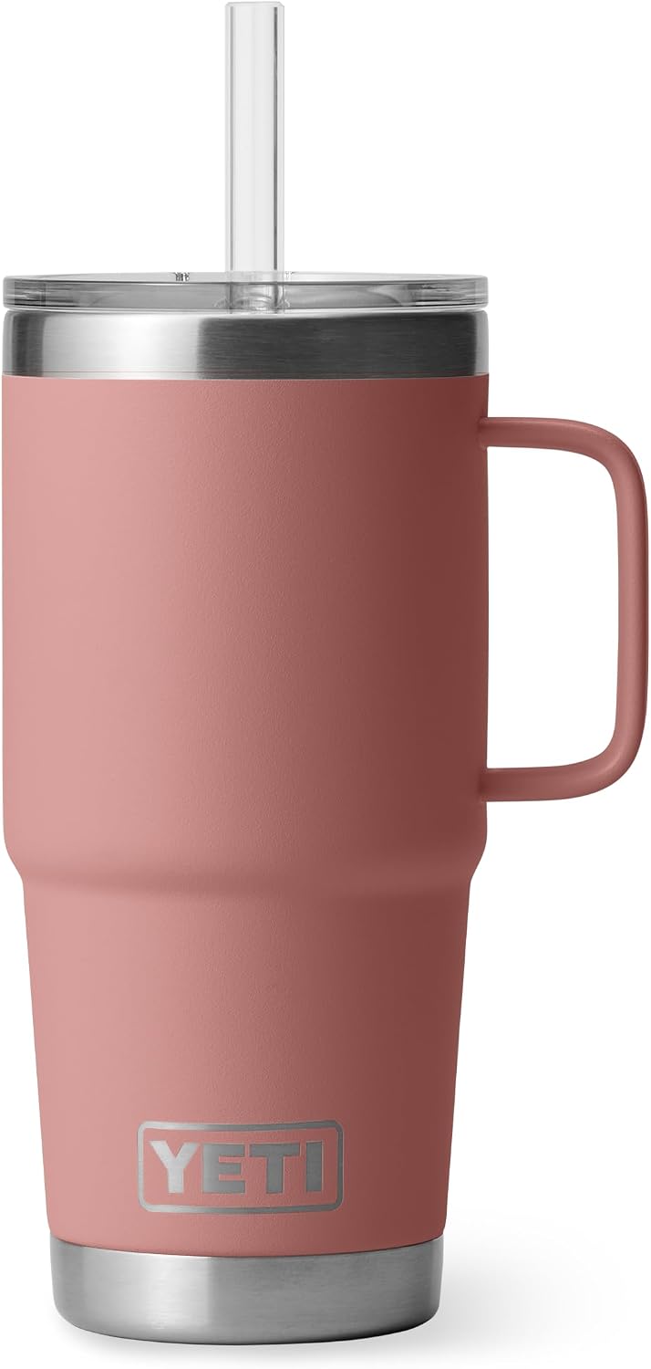 YETI Rambler - Vaso de viaje con asa y tapa con popote, 42 onzas, v...