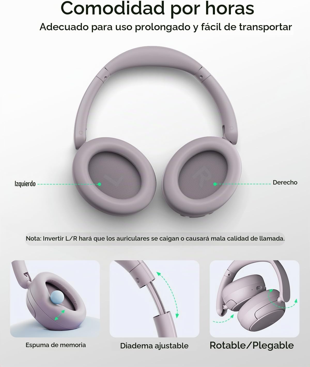 TALIX H30 Auriculares híbridos con cancelación activa de ruido, 110...