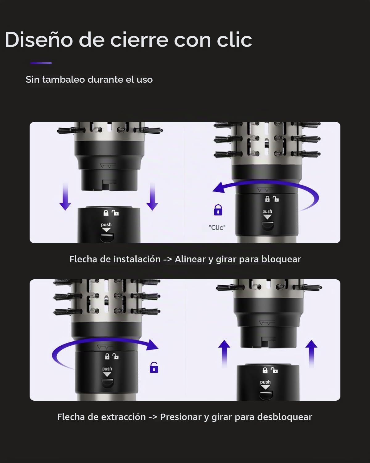 7MAGIC 6 en 1 Multi Hair Styler &amp; Cepillo Secador de Pelo de Al...