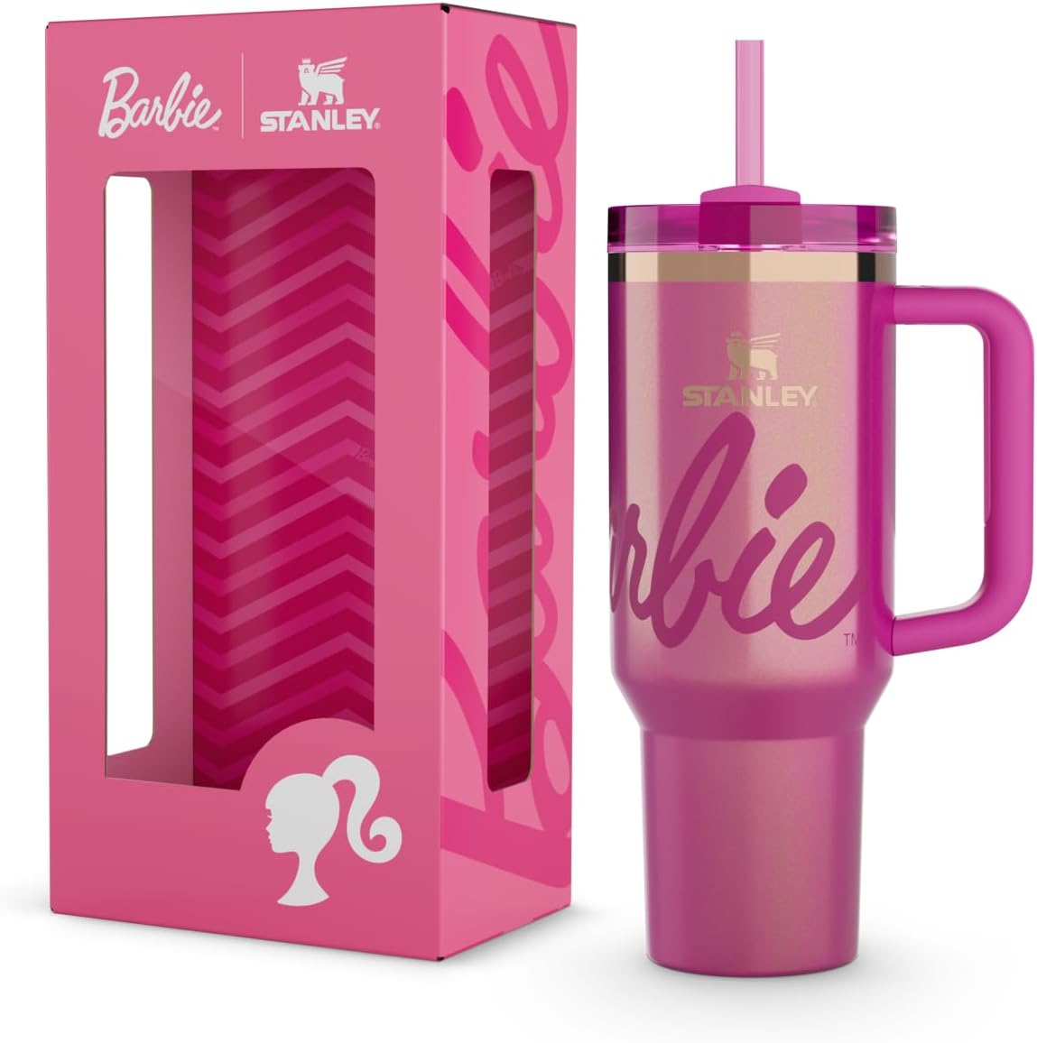 STANLEY x Barbie™ '70s Superstar Quencher 40 Oz | Mango y popot...