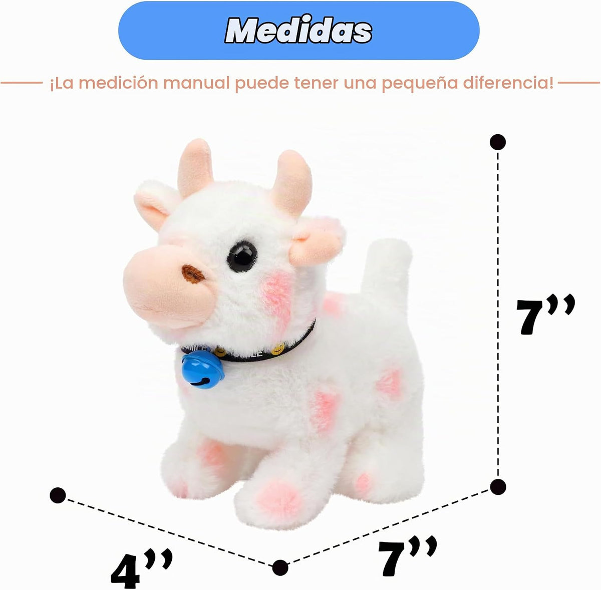 Hopearl Vaca caminante interactiva de peluche electrónico diario de...